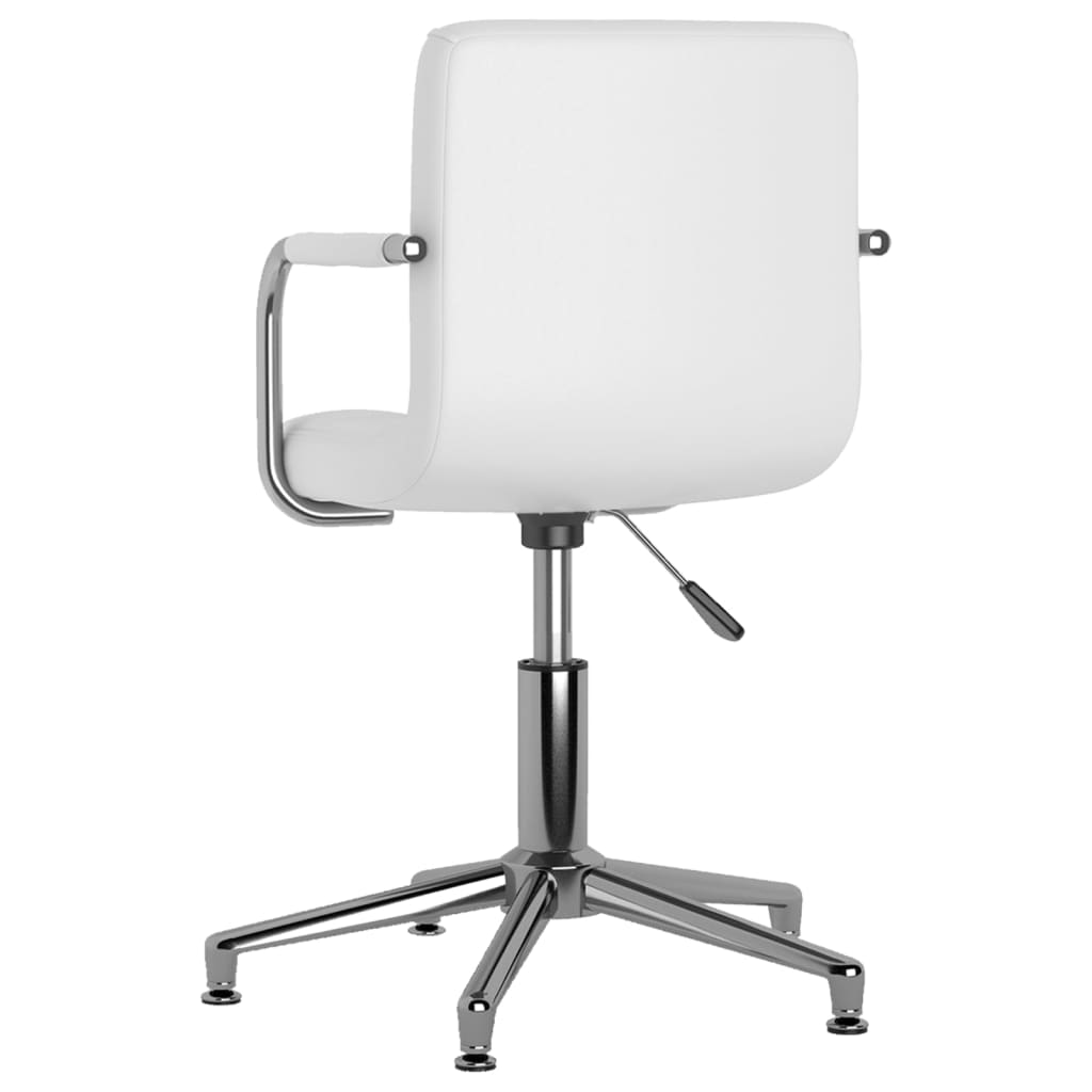 vidaXL Scaun de birou pivotant, alb, piele ecologică vidaXL Scaun de birou pivotant, alb, piele ecologică