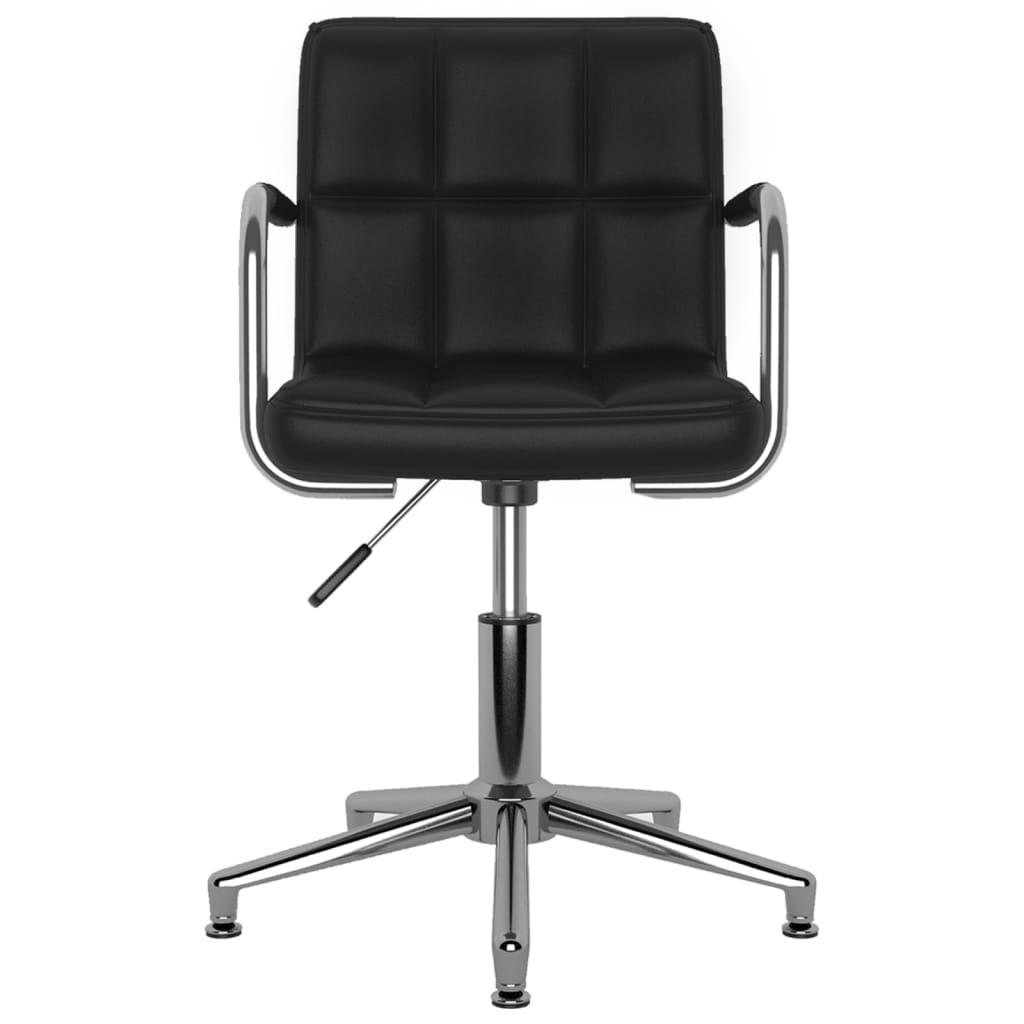vidaXL Scaun de birou rotativ, negru, piele ecologică vidaXL Scaun de birou rotativ, negru, piele ecologică