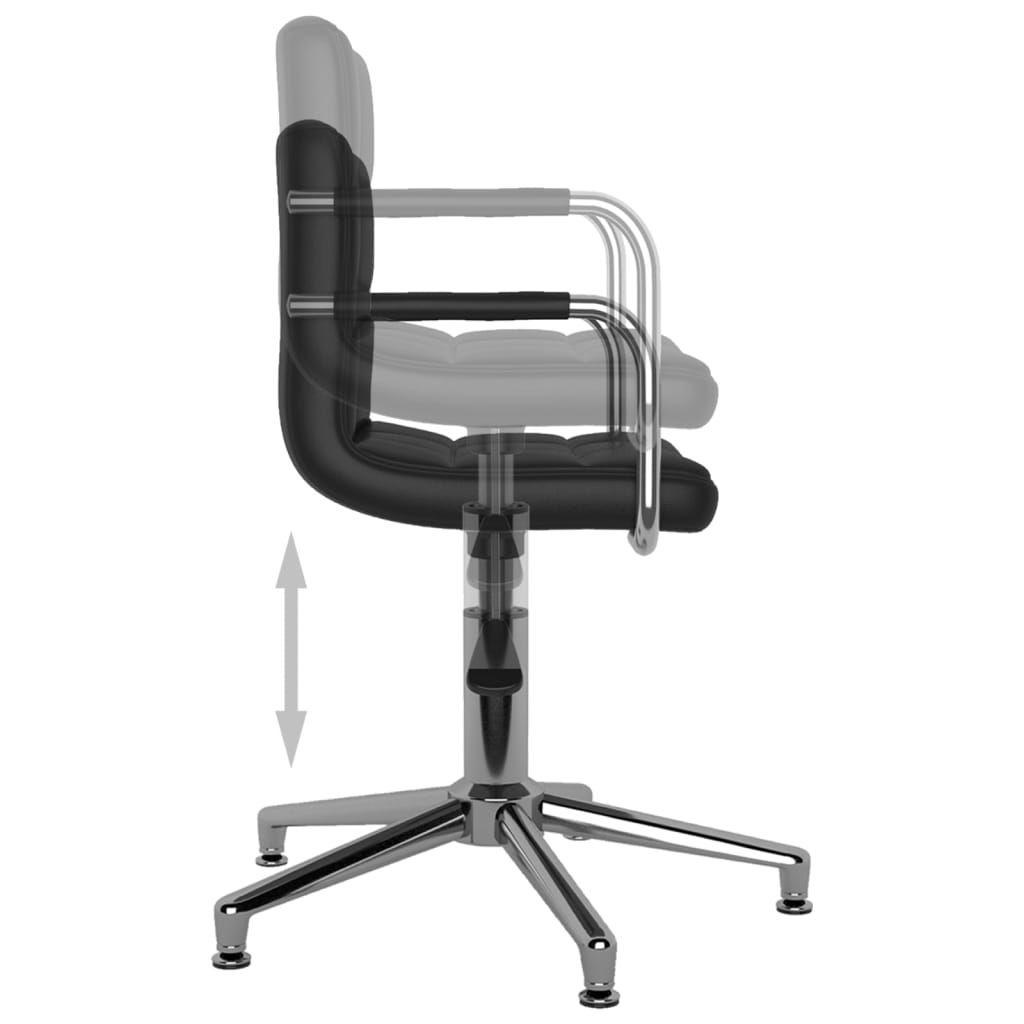 vidaXL Scaun de birou rotativ, negru, piele ecologică vidaXL Scaun de birou rotativ, negru, piele ecologică