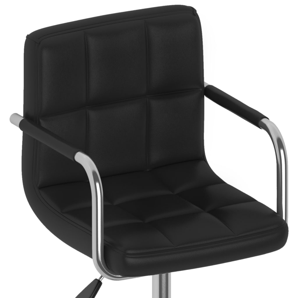 vidaXL Scaun de birou rotativ, negru, piele ecologică vidaXL Scaun de birou rotativ, negru, piele ecologică