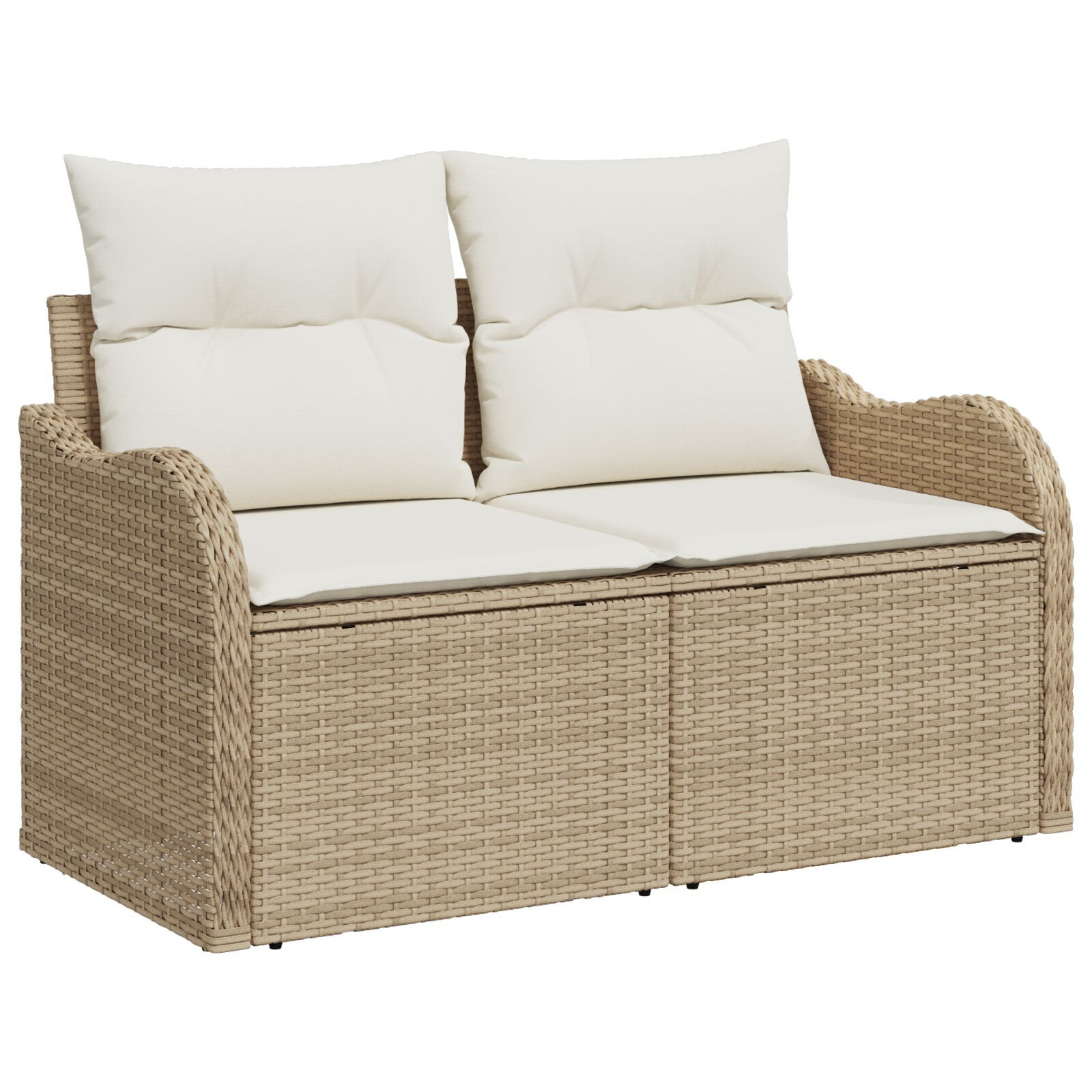Set canapea de grădină vidaXL cu perne 11 piese Bej ratan poli acacia Set canapea de grădină vidaXL cu perne 11 piese Bej ratan poli acacia