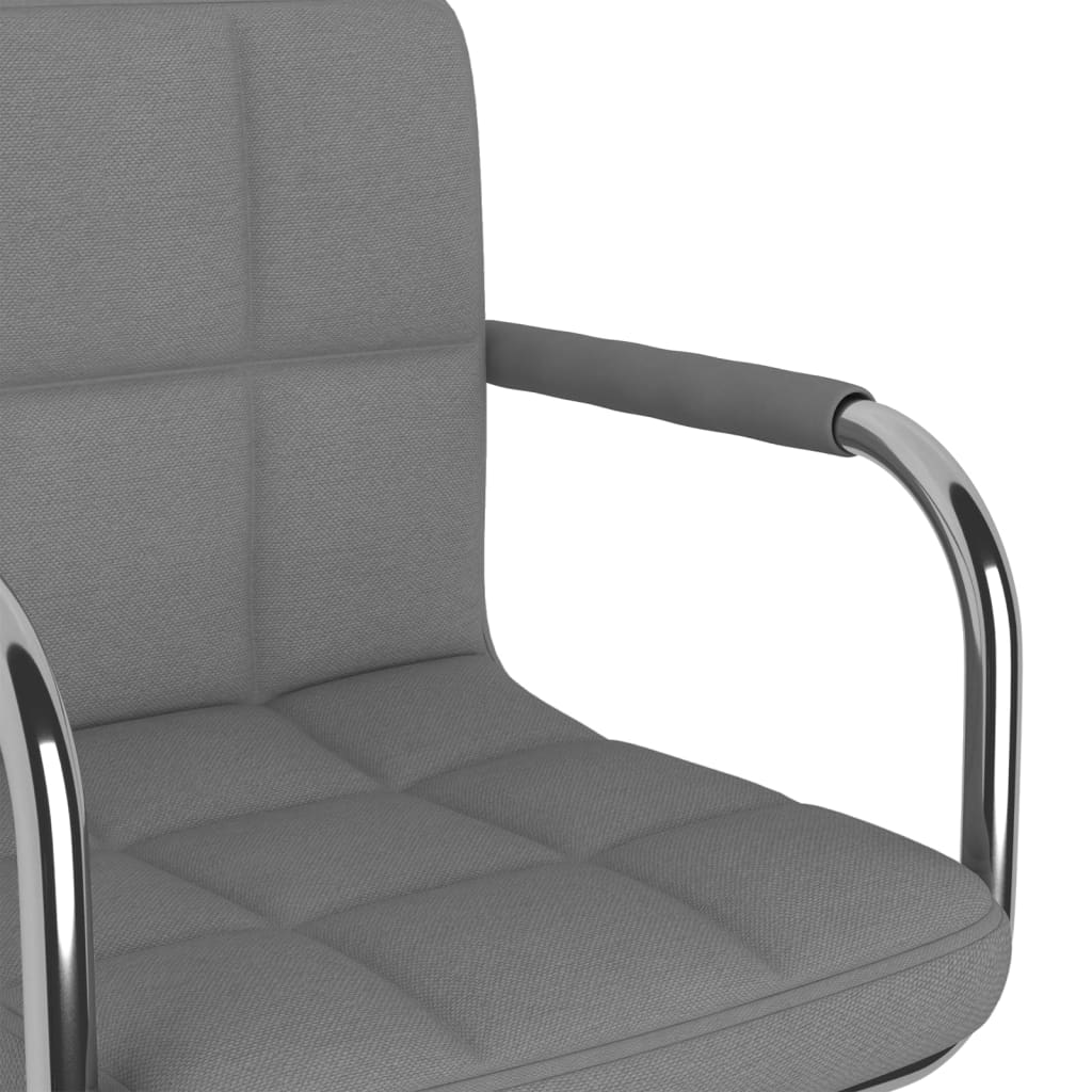 vidaXL Scaun de birou pivotant, gri deschis, material textil vidaXL Scaun de birou pivotant, gri deschis, material textil