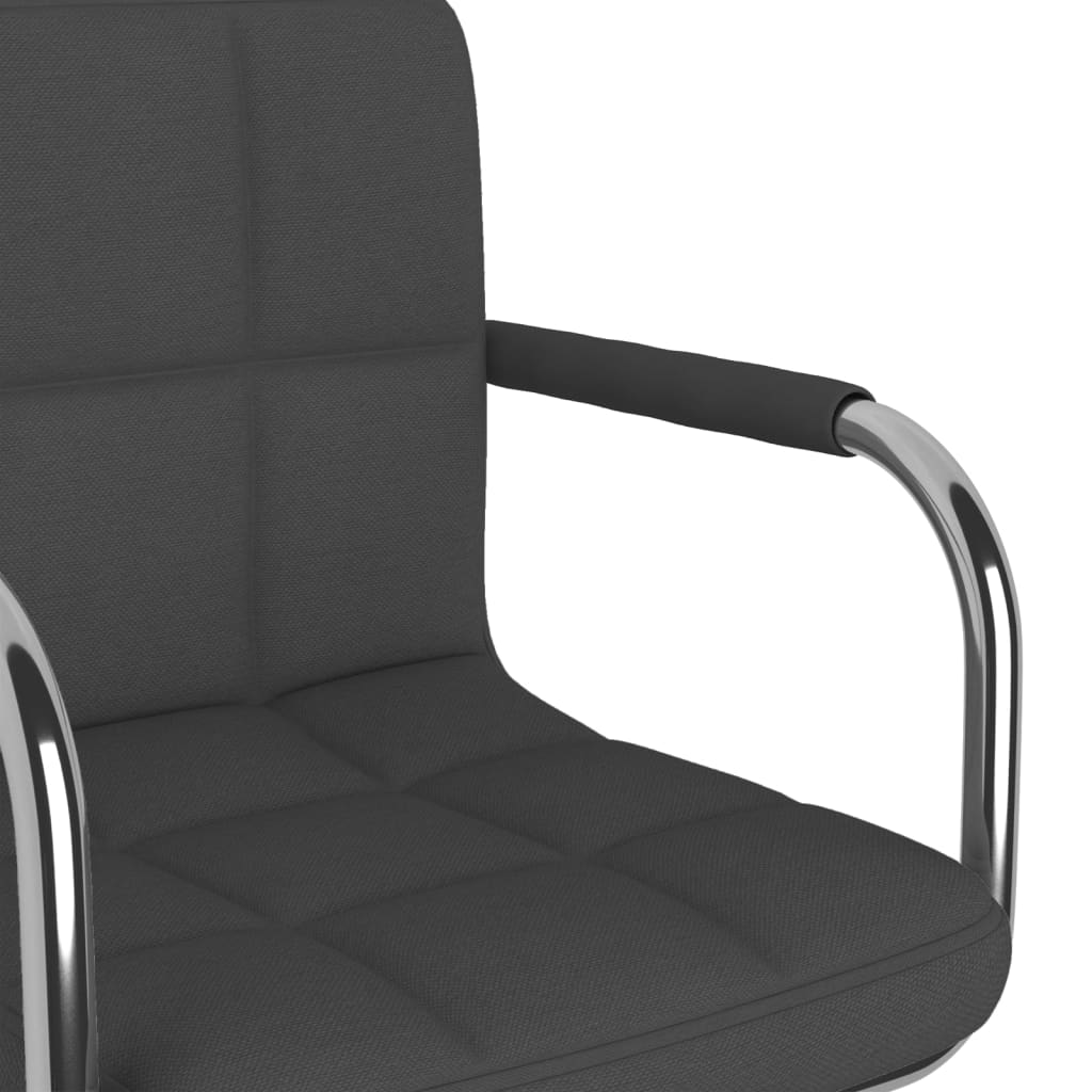 vidaXL Scaun de birou pivotant, gri închis, material textil vidaXL Scaun de birou pivotant, gri închis, material textil