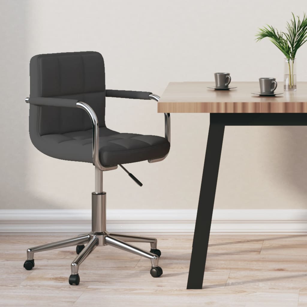 vidaXL Scaun de birou pivotant, gri închis, material textil vidaXL Scaun de birou pivotant, gri închis, material textil