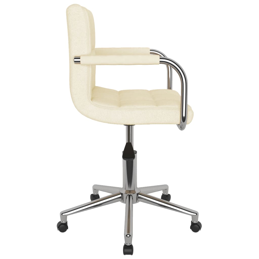 vidaXL Scaun de birou pivotant, crem, material textil vidaXL Scaun de birou pivotant, crem, material textil