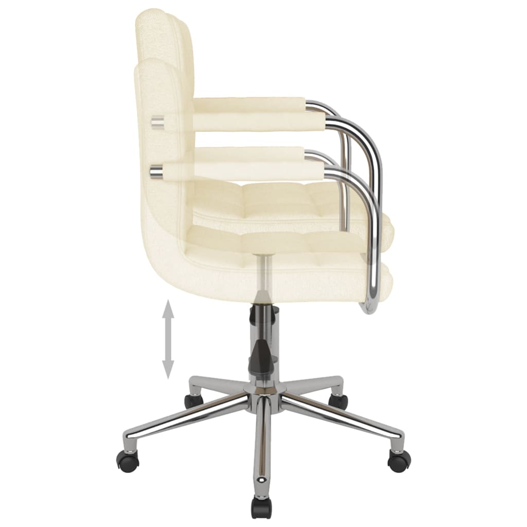 vidaXL Scaun de birou pivotant, crem, material textil vidaXL Scaun de birou pivotant, crem, material textil