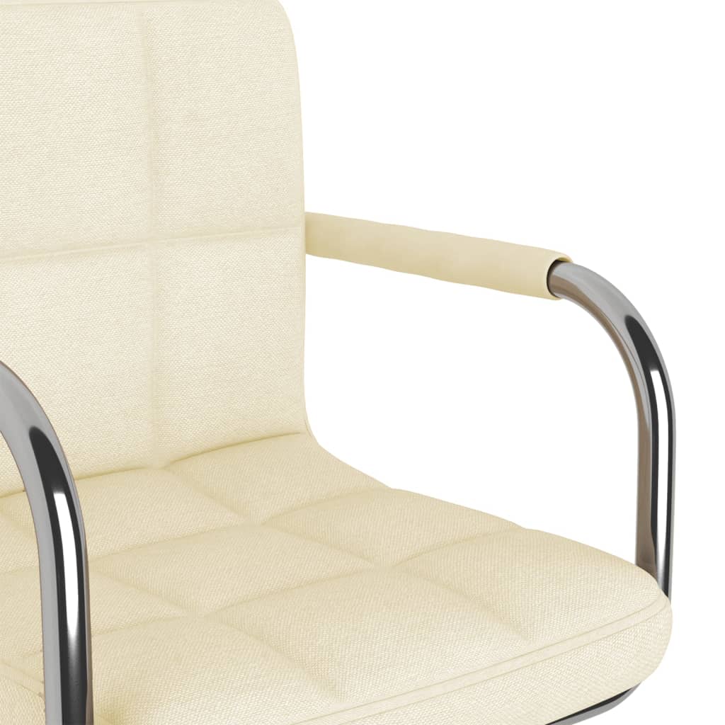 vidaXL Scaun de birou pivotant, crem, material textil vidaXL Scaun de birou pivotant, crem, material textil