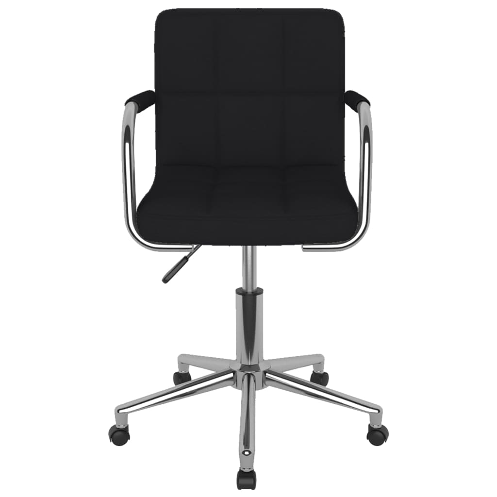 vidaXL Scaun de birou pivotant, negru, material textil vidaXL Scaun de birou pivotant, negru, material textil