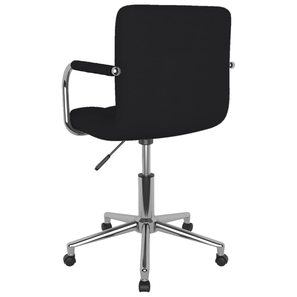 vidaXL Scaun de birou pivotant, negru, material textil vidaXL Scaun de birou pivotant, negru, material textil