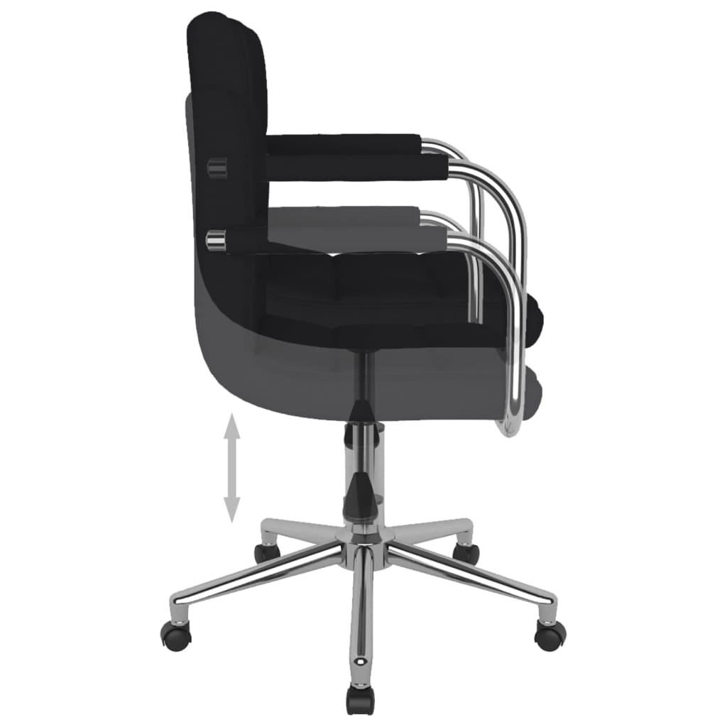 vidaXL Scaun de birou pivotant, negru, material textil vidaXL Scaun de birou pivotant, negru, material textil