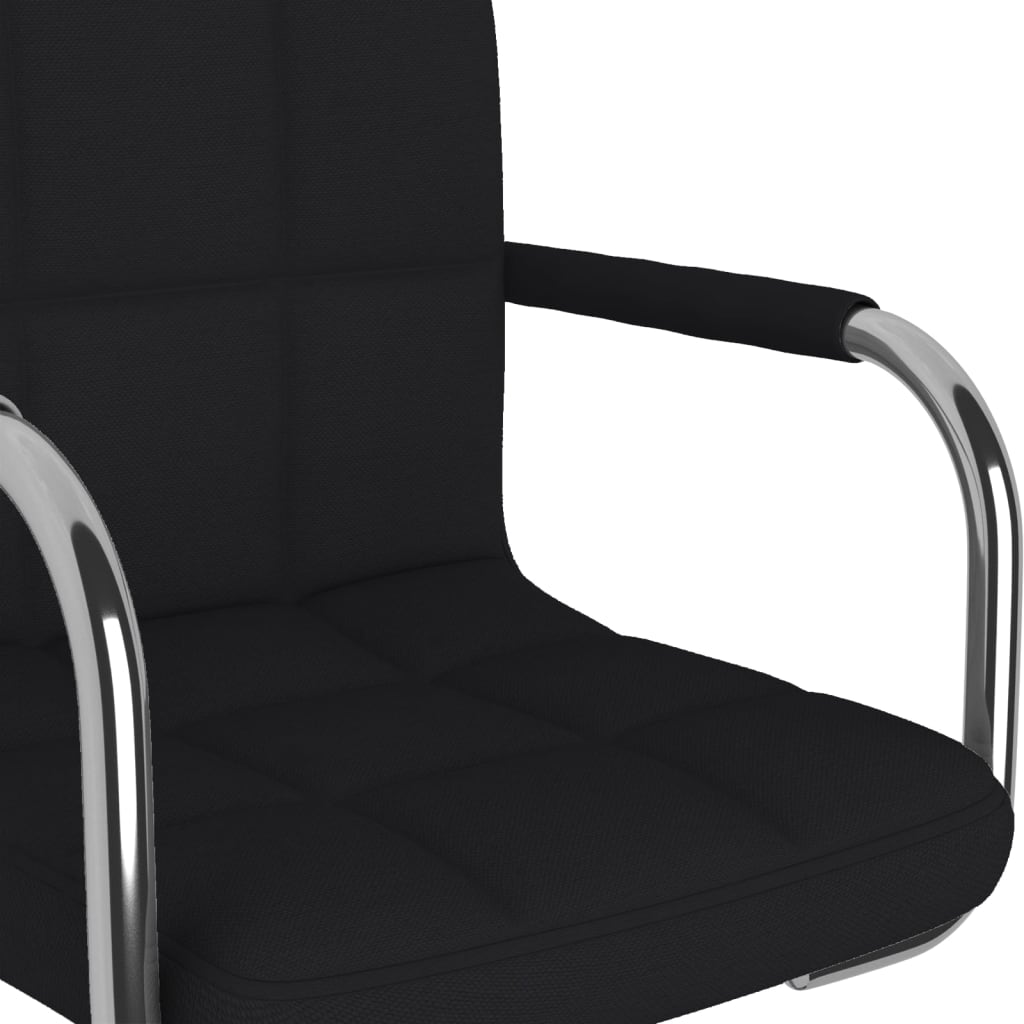 vidaXL Scaun de birou pivotant, negru, material textil vidaXL Scaun de birou pivotant, negru, material textil