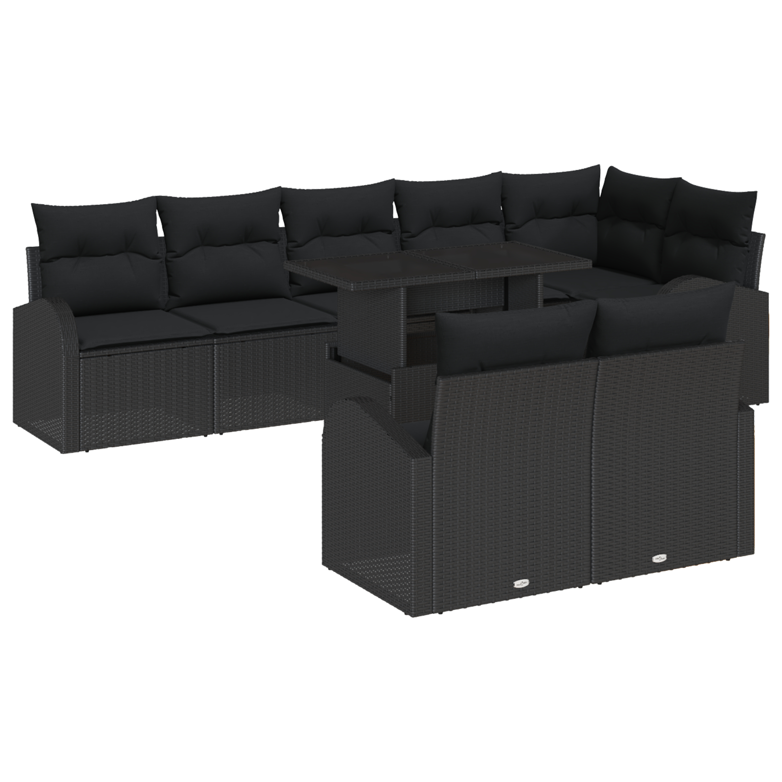vidaXL Set de canapele pentru grădină 9 pcs Negru 100 x 55 x 73 cm vidaXL Set de canapele pentru grădină 9 pcs Negru 100 x 55 x 73 cm