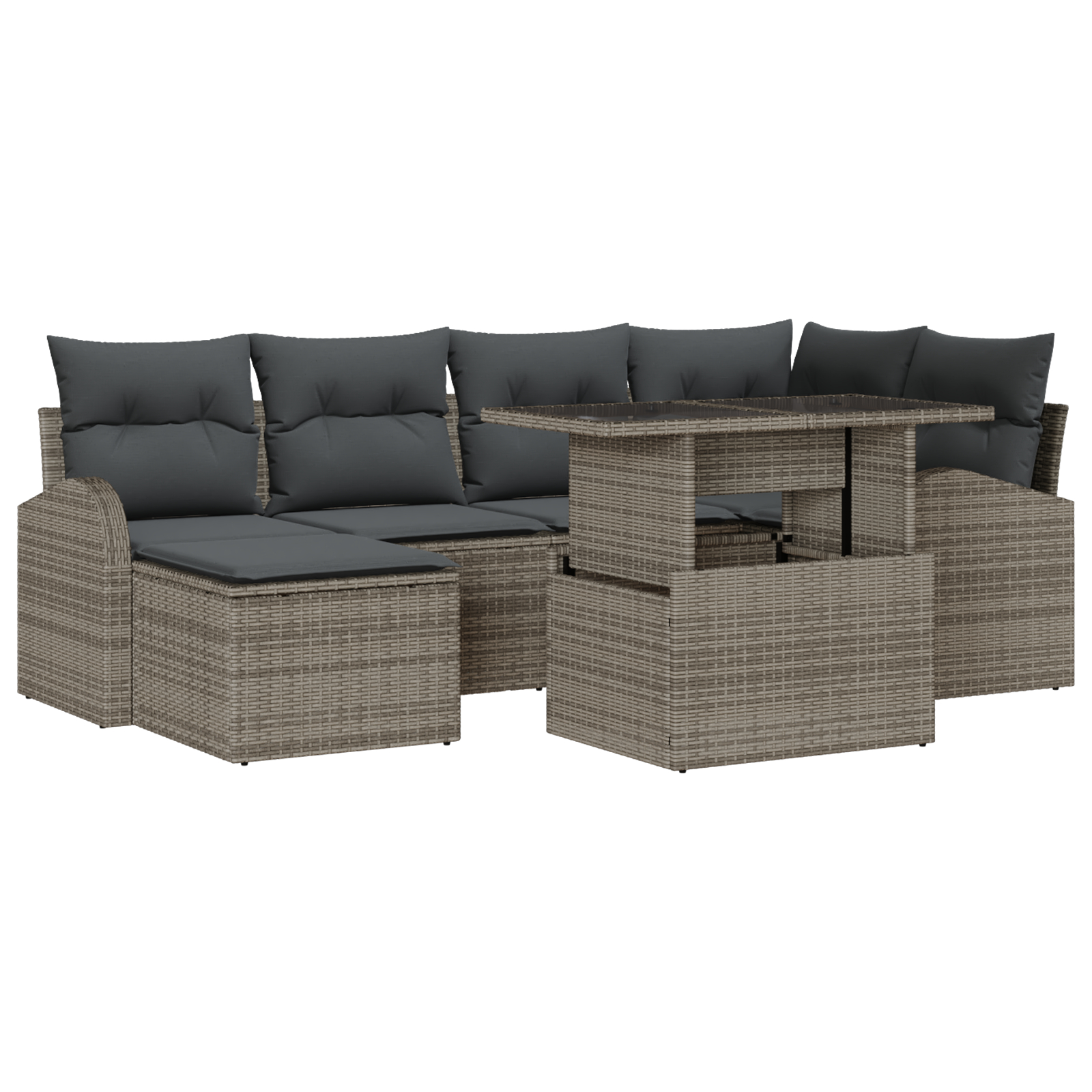vidaXL Set de canapele pentru grădină cu pernă 7 pcs Gri vidaXL Set de canapele pentru grădină cu pernă 7 pcs Gri