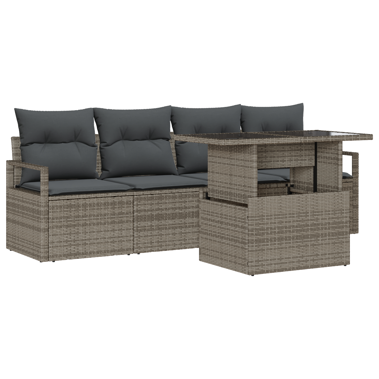 vidaXL Set de canapele pentru grădină 5 pcs Gri 100 x 55 x 73 cm