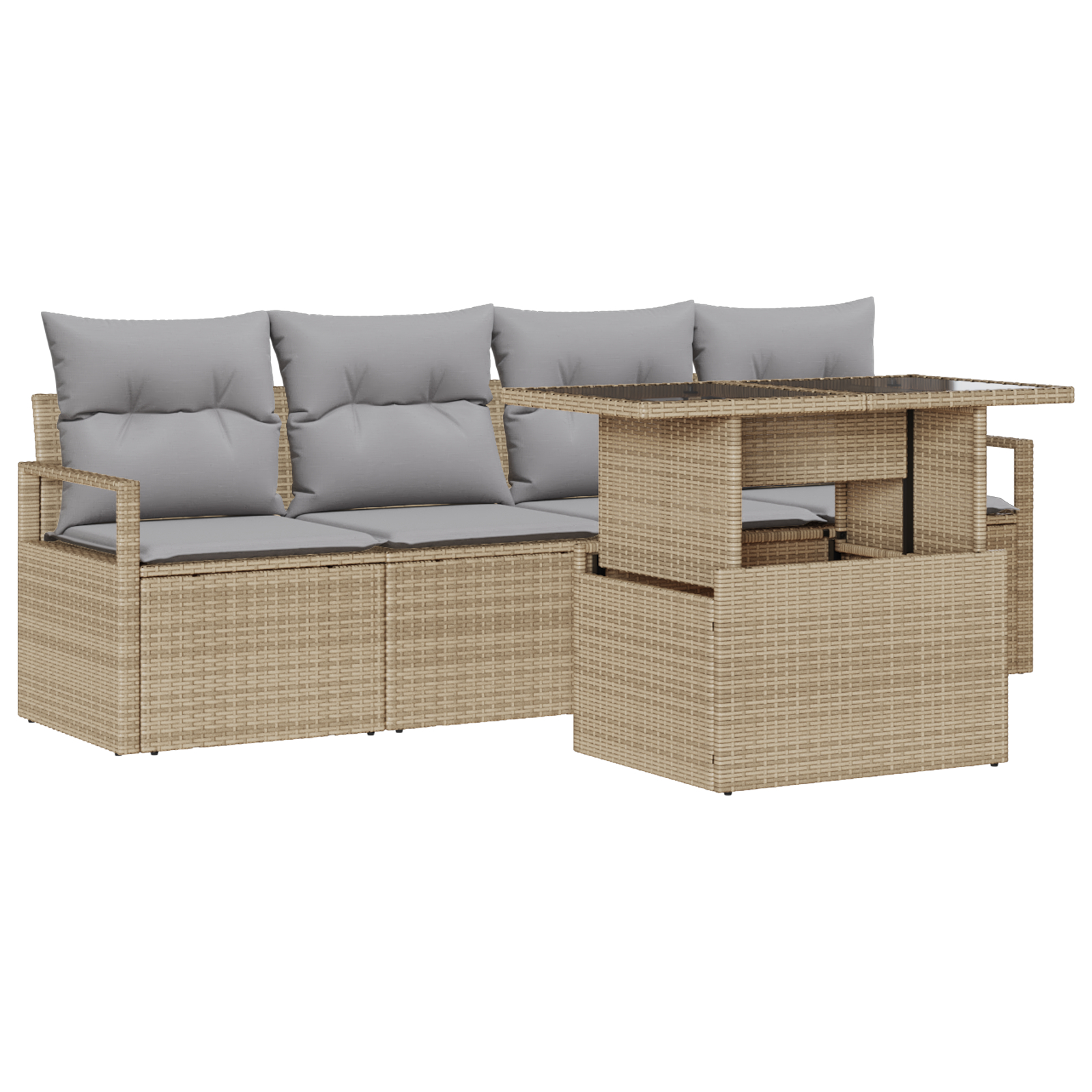 vidaXL Set de canapele pentru grădină Manual 5 pcs bej și gri deschis