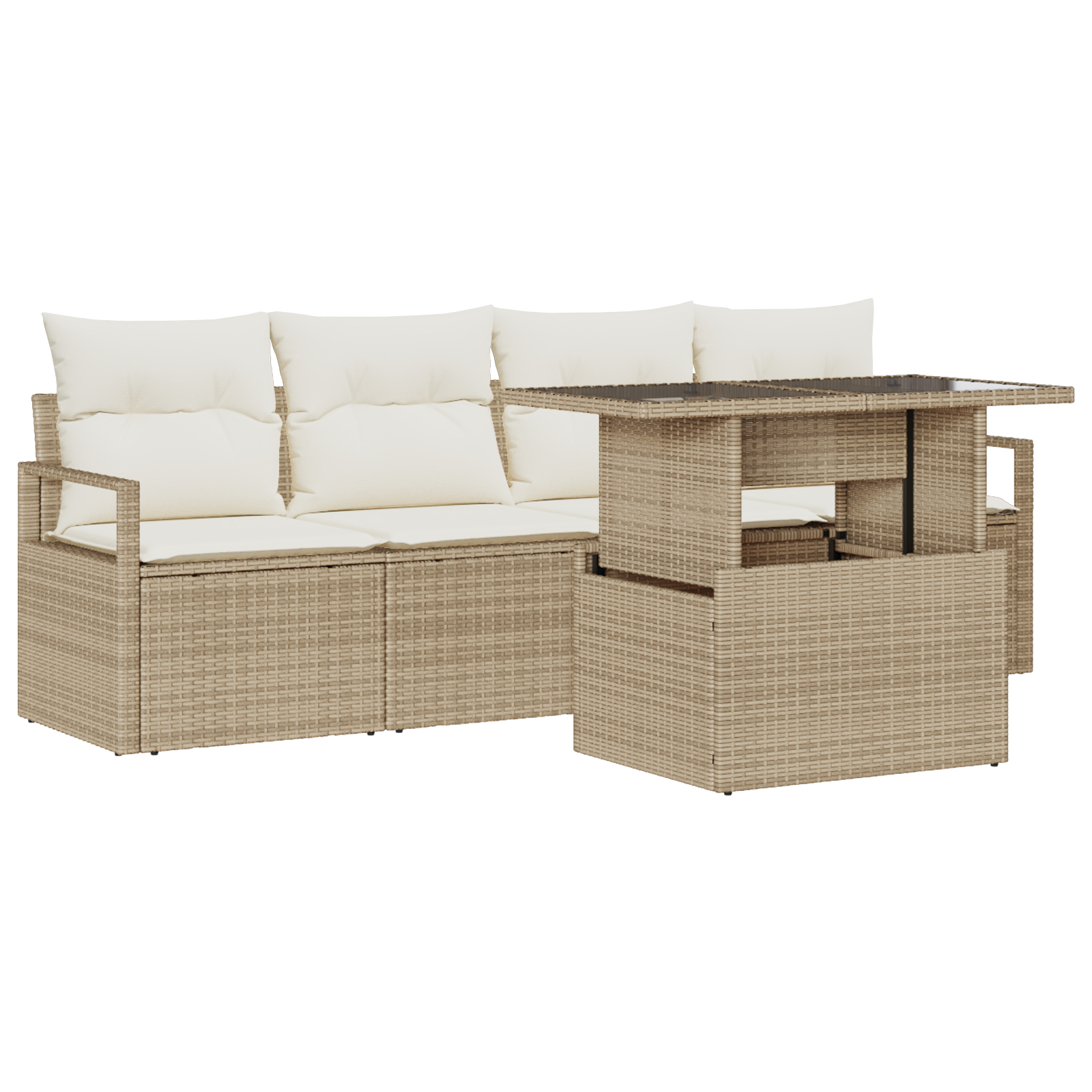 vidaXL Set de canapele pentru grădină cu pernă 5 pcs bej și crem vidaXL Set de canapele pentru grădină cu pernă 5 pcs bej și crem
