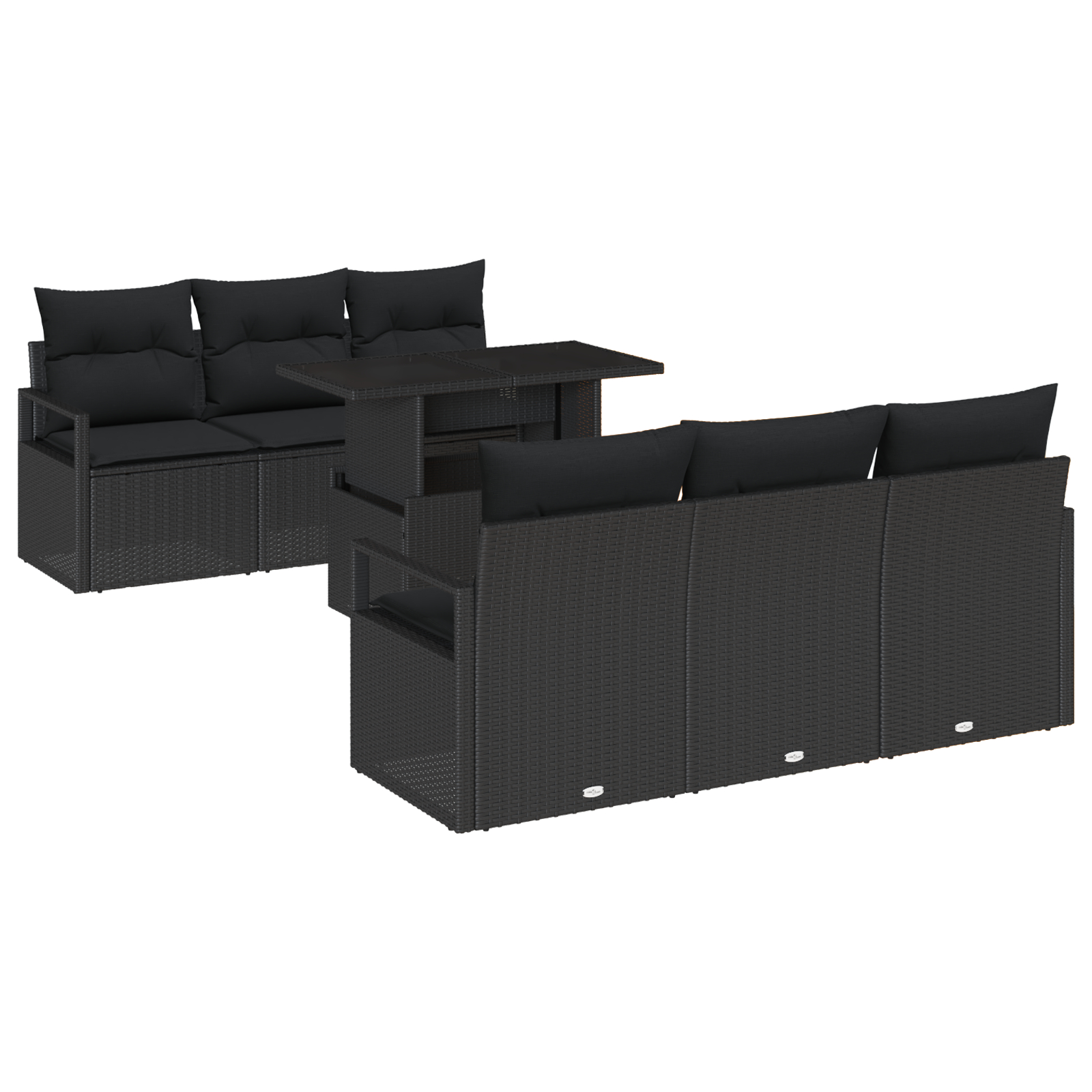 vidaXL Set de canapele pentru grădină 7 pcs Negru 100 x 55 x 73 cm vidaXL Set de canapele pentru grădină 7 pcs Negru 100 x 55 x 73 cm