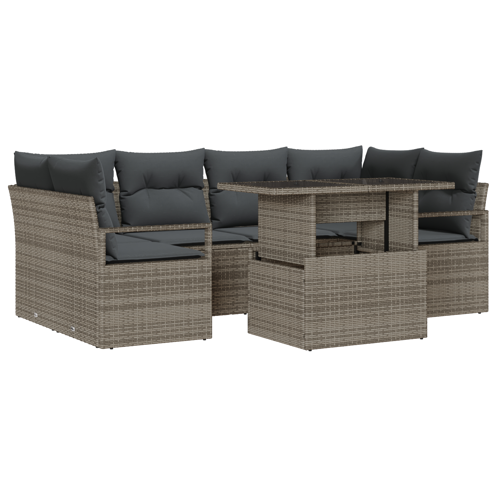 vidaXL Set de canapele pentru grădină 7 pcs Gri 100 x 55 x 73 cm