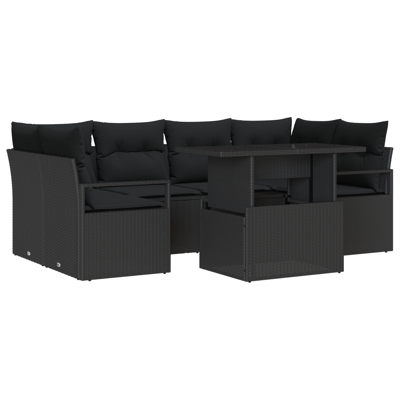 vidaXL Set de canapele pentru grădină 7 pcs Negru 100 x 55 x 73 cm vidaXL Set de canapele pentru grădină 7 pcs Negru 100 x 55 x 73 cm