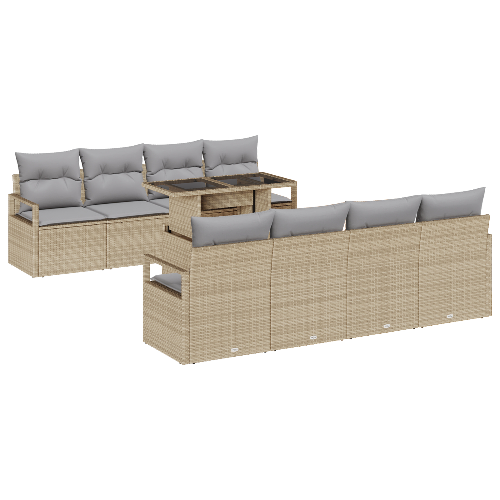 vidaXL Set de canapele pentru grădină Manual 7 pcs bej și gri deschis