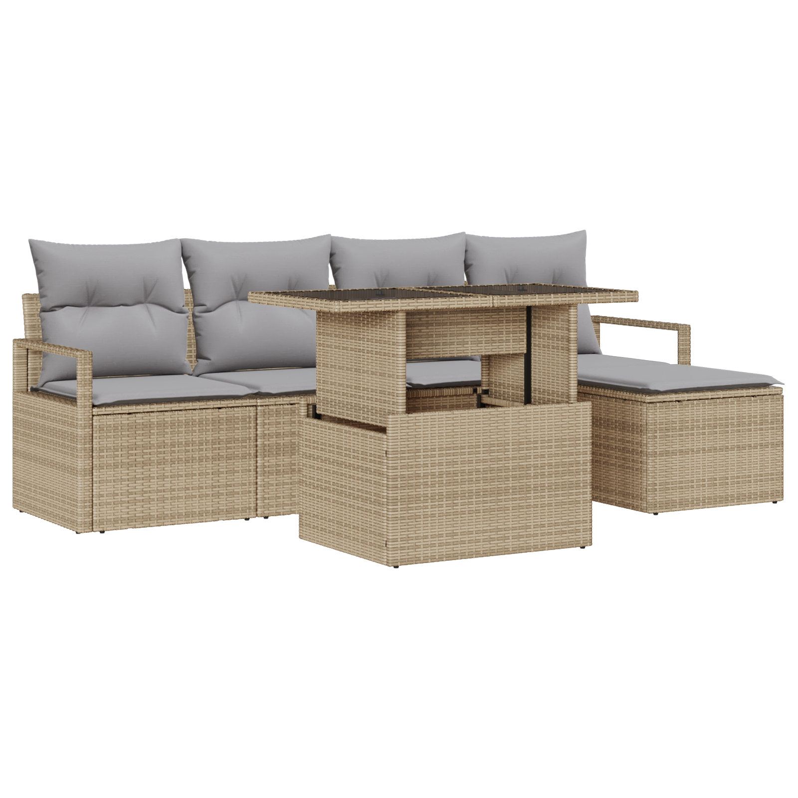vidaXL Set de canapele pentru grădină 6 pcs bej și gri deschis