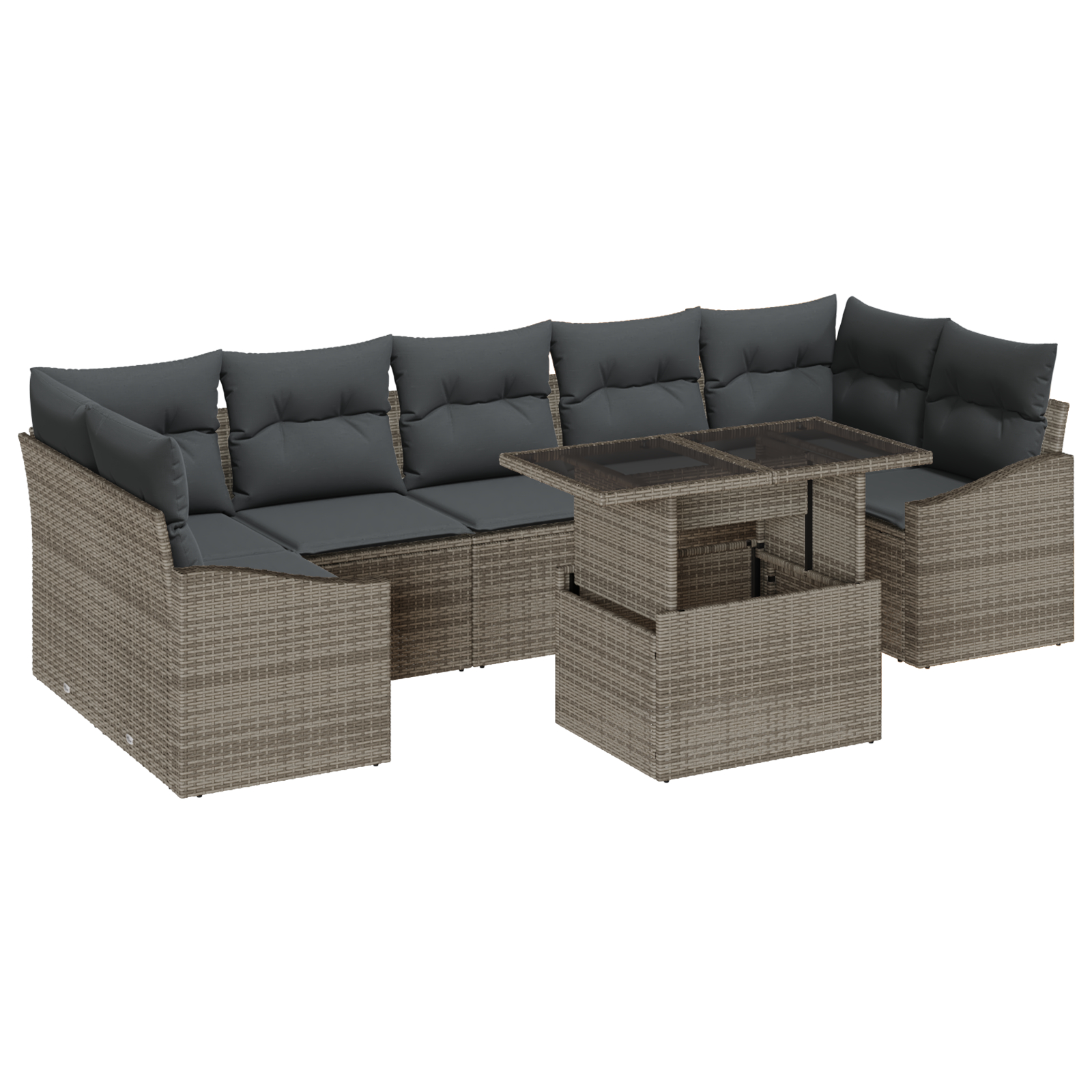 vidaXL Set de canapele pentru grădină 8 pcs Gri 100 x 55 x 73 cm