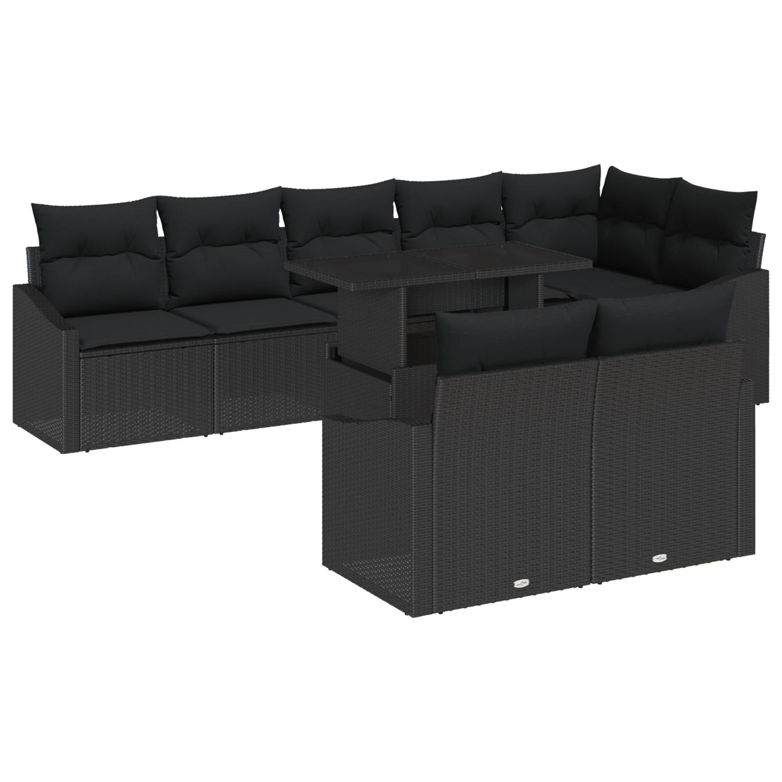 vidaXL Set de canapele pentru grădină 9 pcs Negru 100 x 55 x 73 cm vidaXL Set de canapele pentru grădină 9 pcs Negru 100 x 55 x 73 cm
