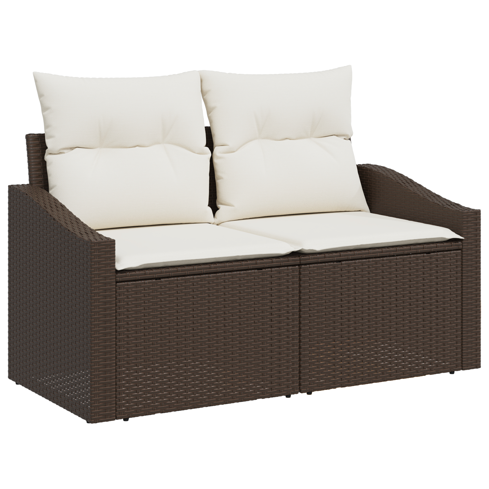 vidaXL Set de canapele pentru grădină cu pernă 9 pcs maro și crem vidaXL Set de canapele pentru grădină cu pernă 9 pcs maro și crem