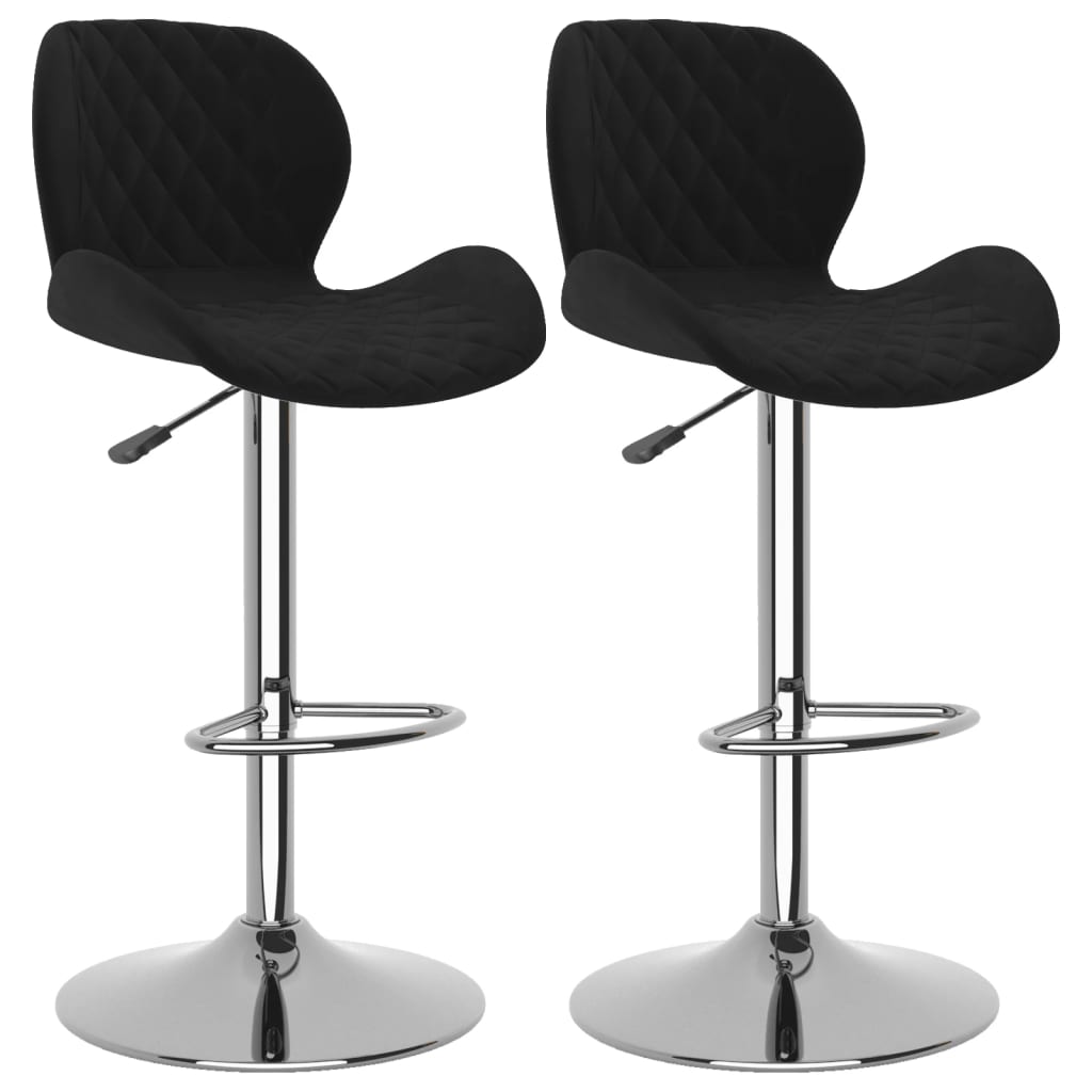 vidaXL Scaune de bar, 2 buc., negru, catifea vidaXL Scaune de bar, 2 buc., negru, catifea