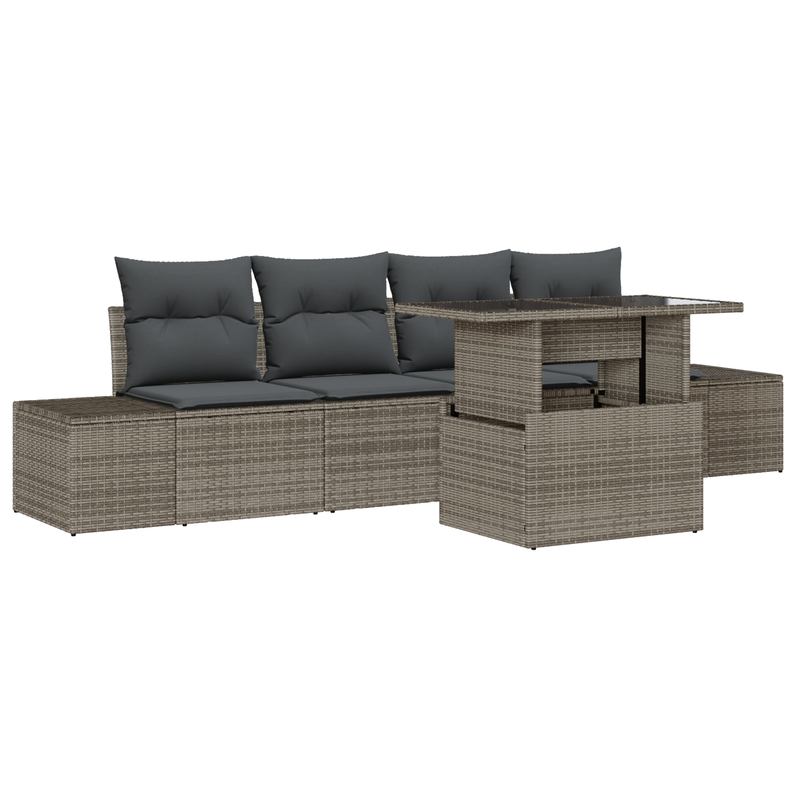 vidaXL Set de canapele pentru grădină 5 pcs Gri 100 x 55 x 73 cm