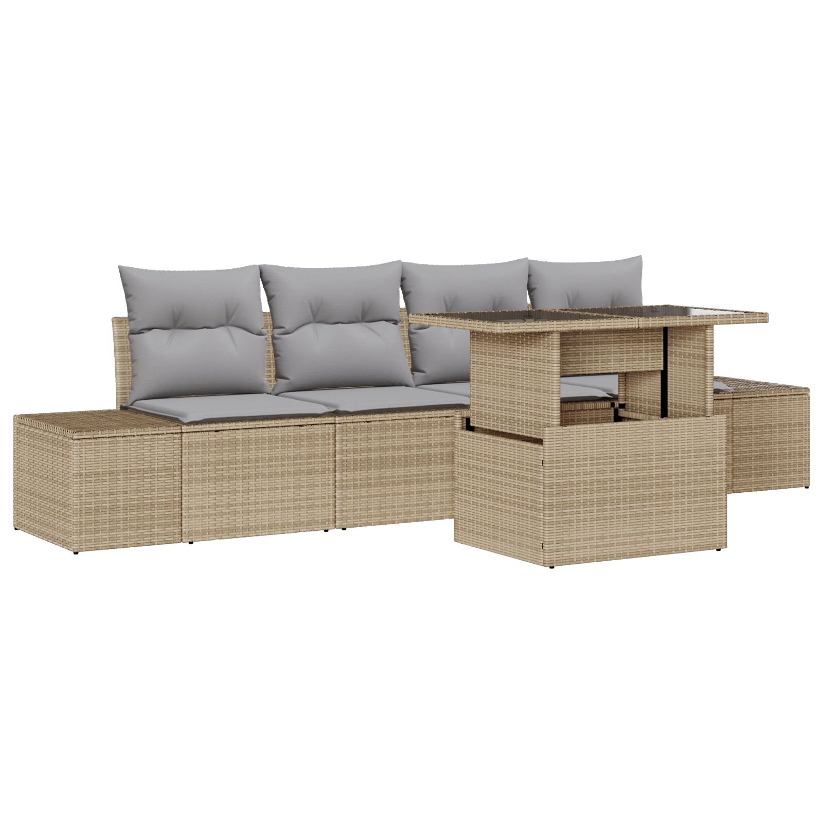vidaXL Set de canapele pentru grădină Manual 5 pcs bej și gri deschis