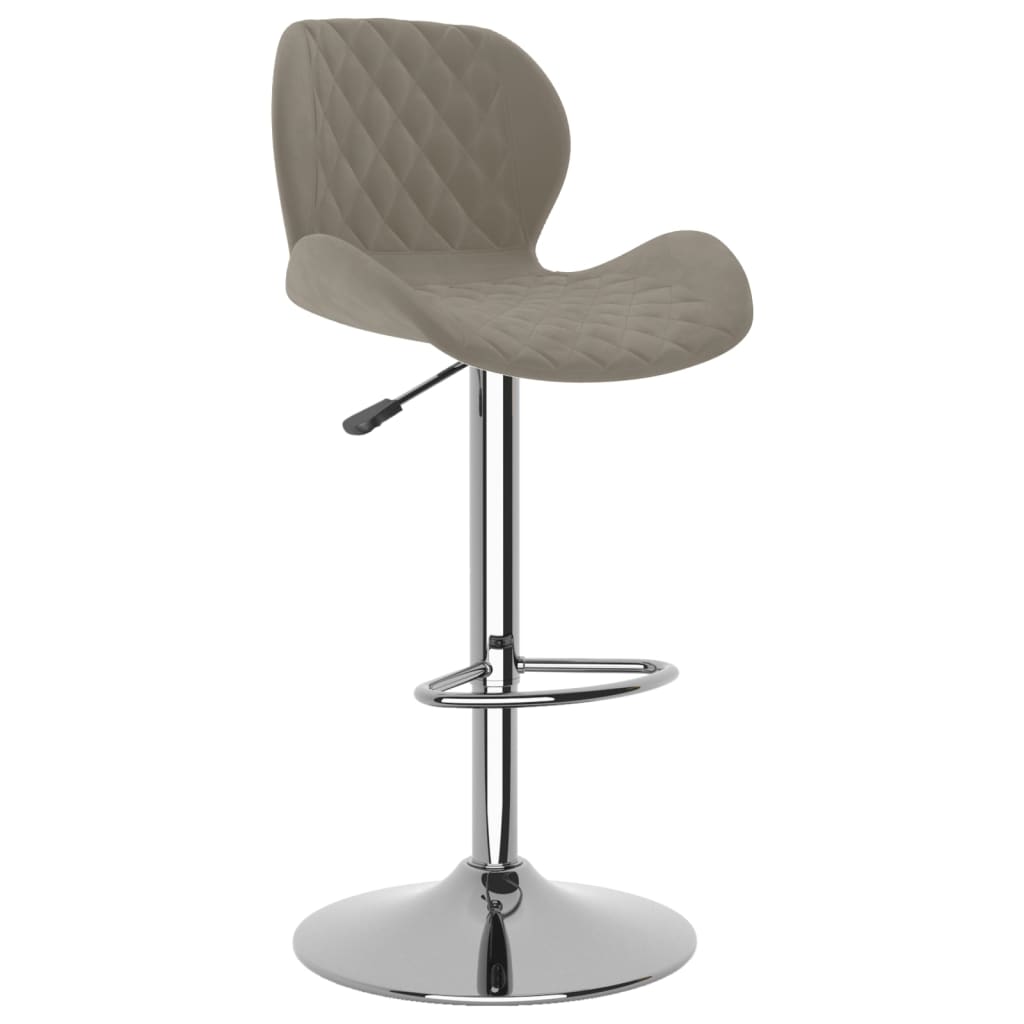 vidaXL Scaune de bar, 2 buc., gri deschis, catifea vidaXL Scaune de bar, 2 buc., gri deschis, catifea