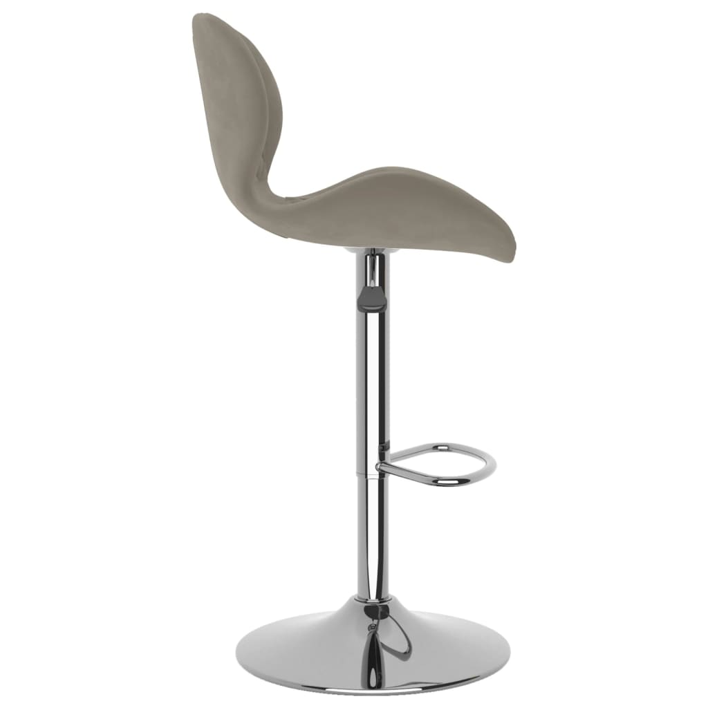 vidaXL Scaune de bar, 2 buc., gri deschis, catifea vidaXL Scaune de bar, 2 buc., gri deschis, catifea