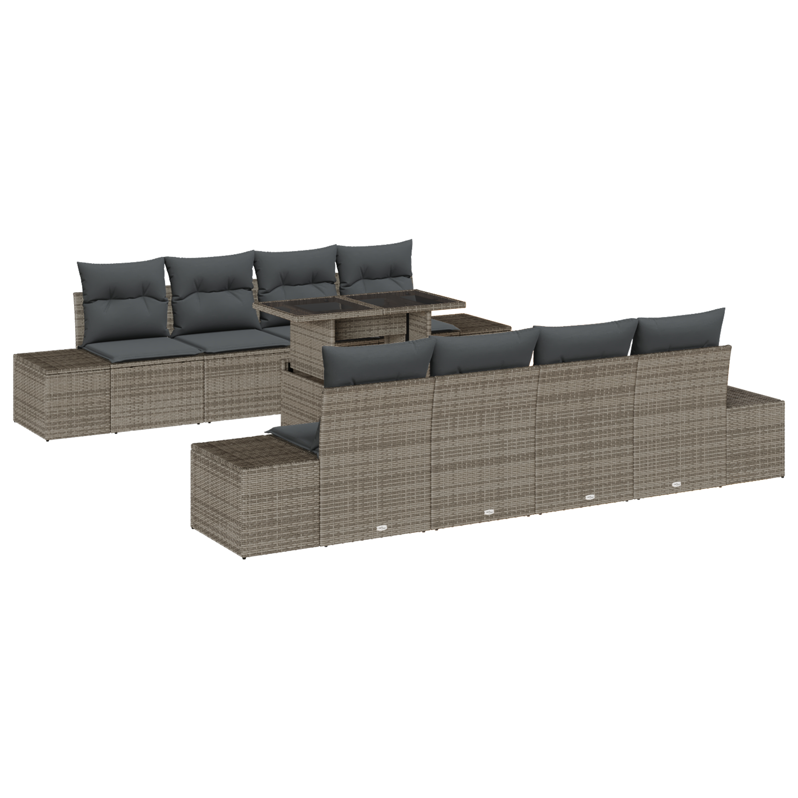 vidaXL Set de canapele pentru grădină 7 pcs Gri 100 x 55 x 73 cm