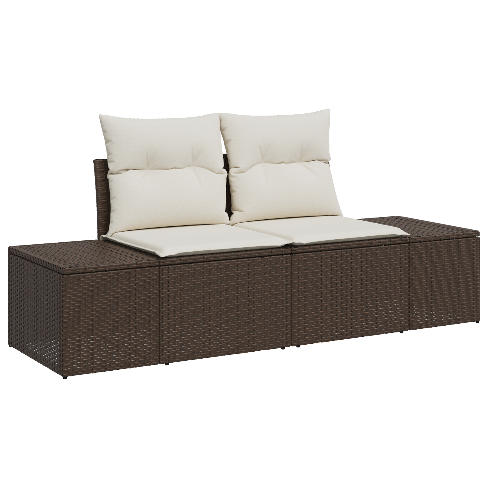 vidaXL Set de canapele pentru grădină cu pernă 9 pcs maro și crem
