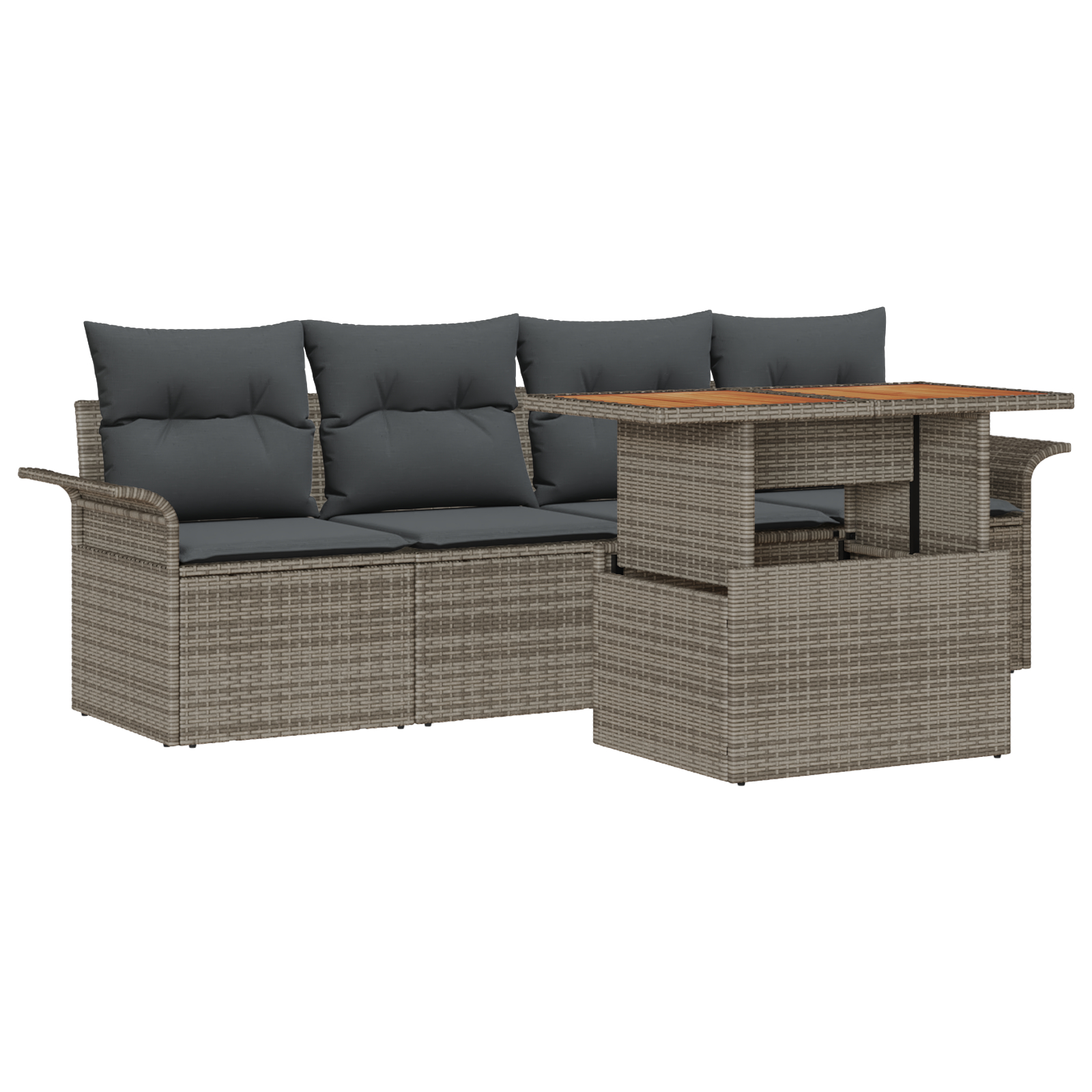 vidaXL Set de canapele pentru grădină 5 pcs Gri 100 x 55 x 73 cm
