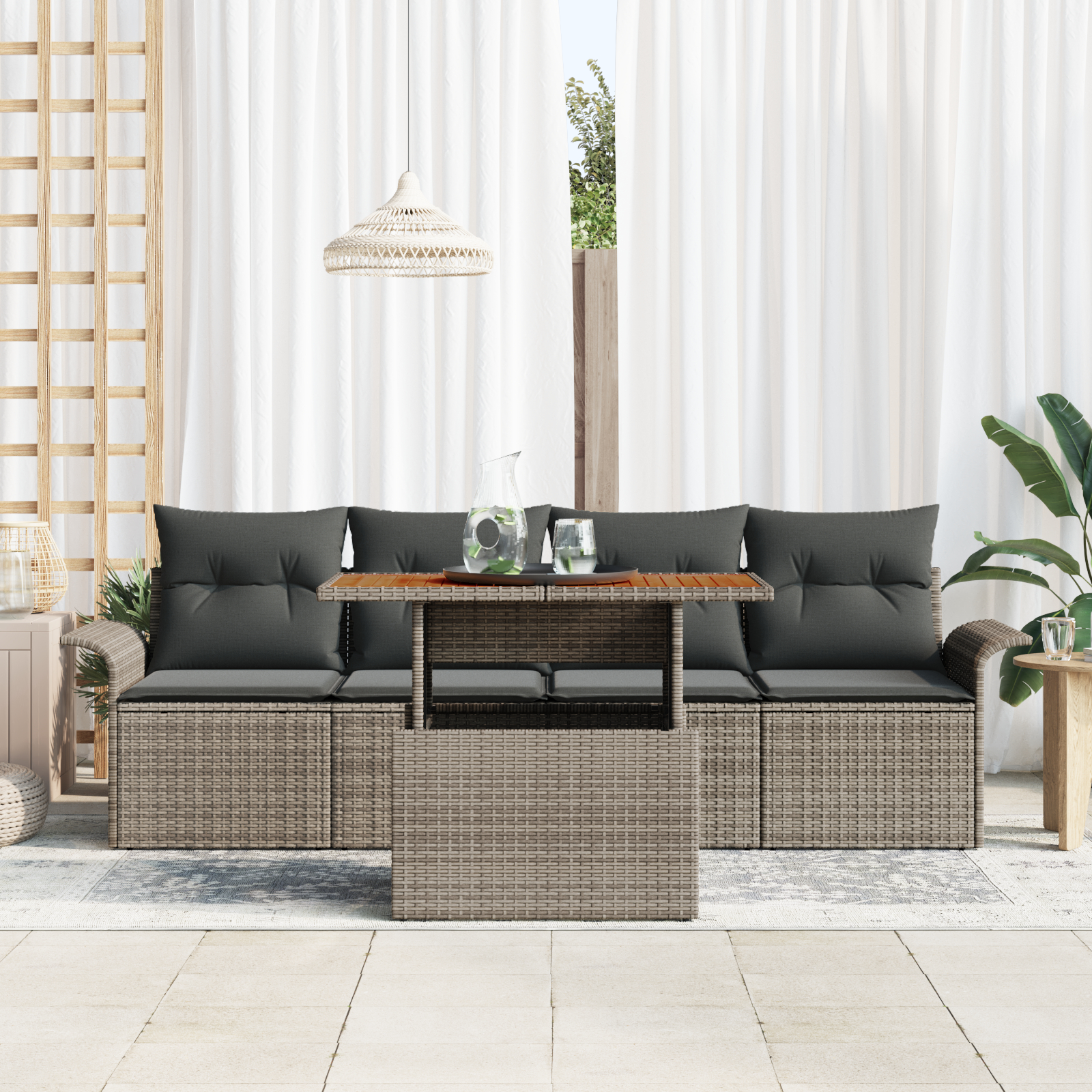 vidaXL Set de canapele pentru grădină 5 pcs Gri 100 x 55 x 73 cm
