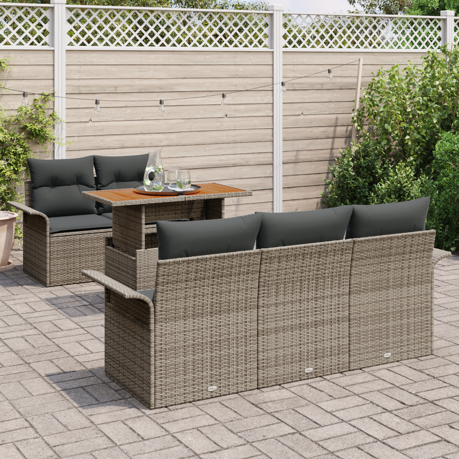 vidaXL Set de canapele pentru grădină 6 pcs Gri 100 x 55 x 73 cm