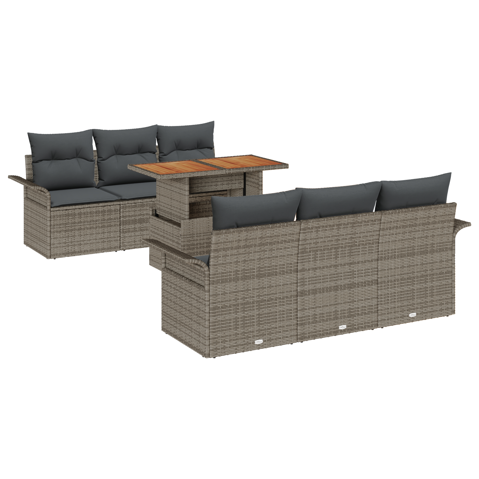 vidaXL Set de canapele pentru grădină 7 pcs Gri 100 x 55 x 73 cm