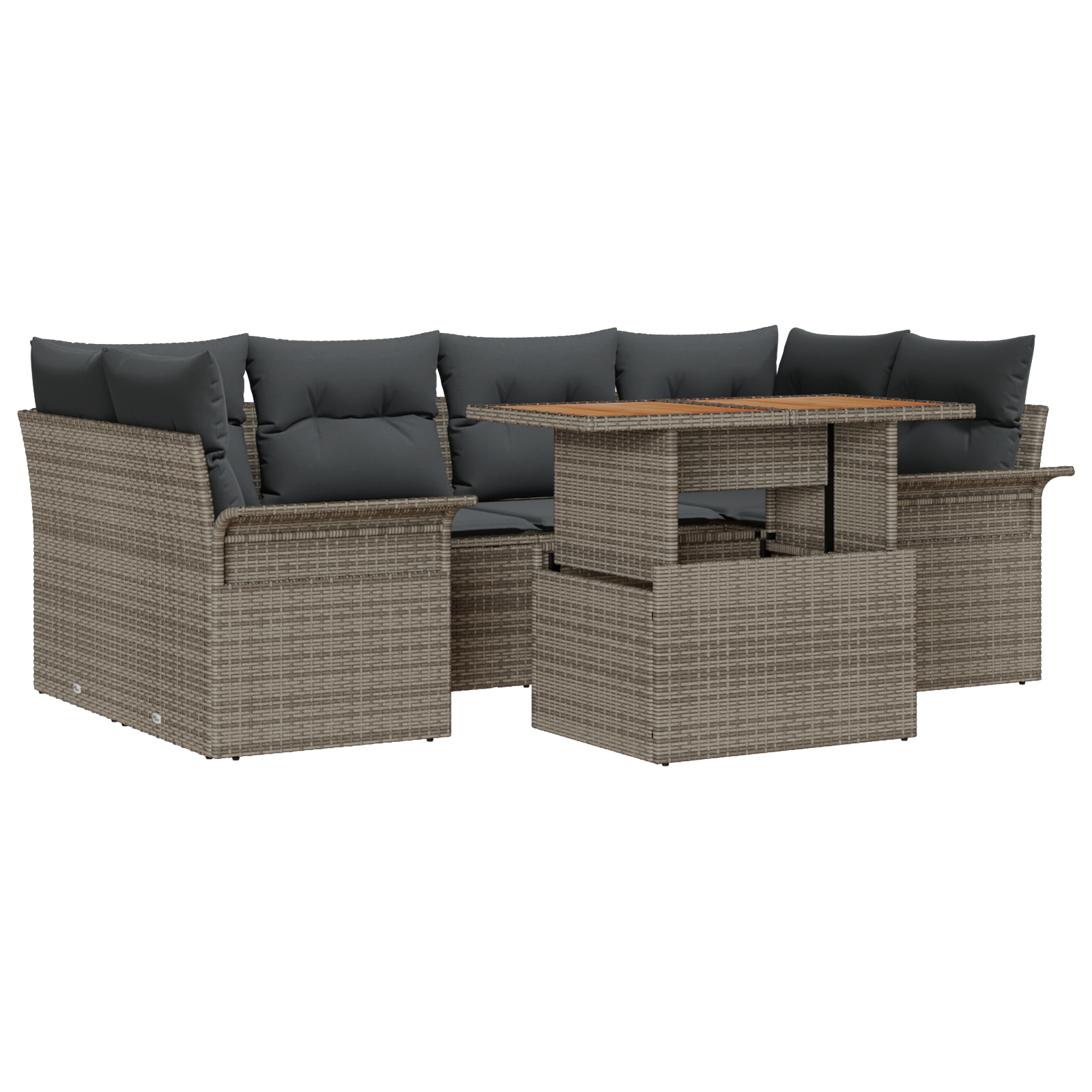 vidaXL Set de canapele pentru grădină 7 pcs Gri 100 x 55 x 73 cm