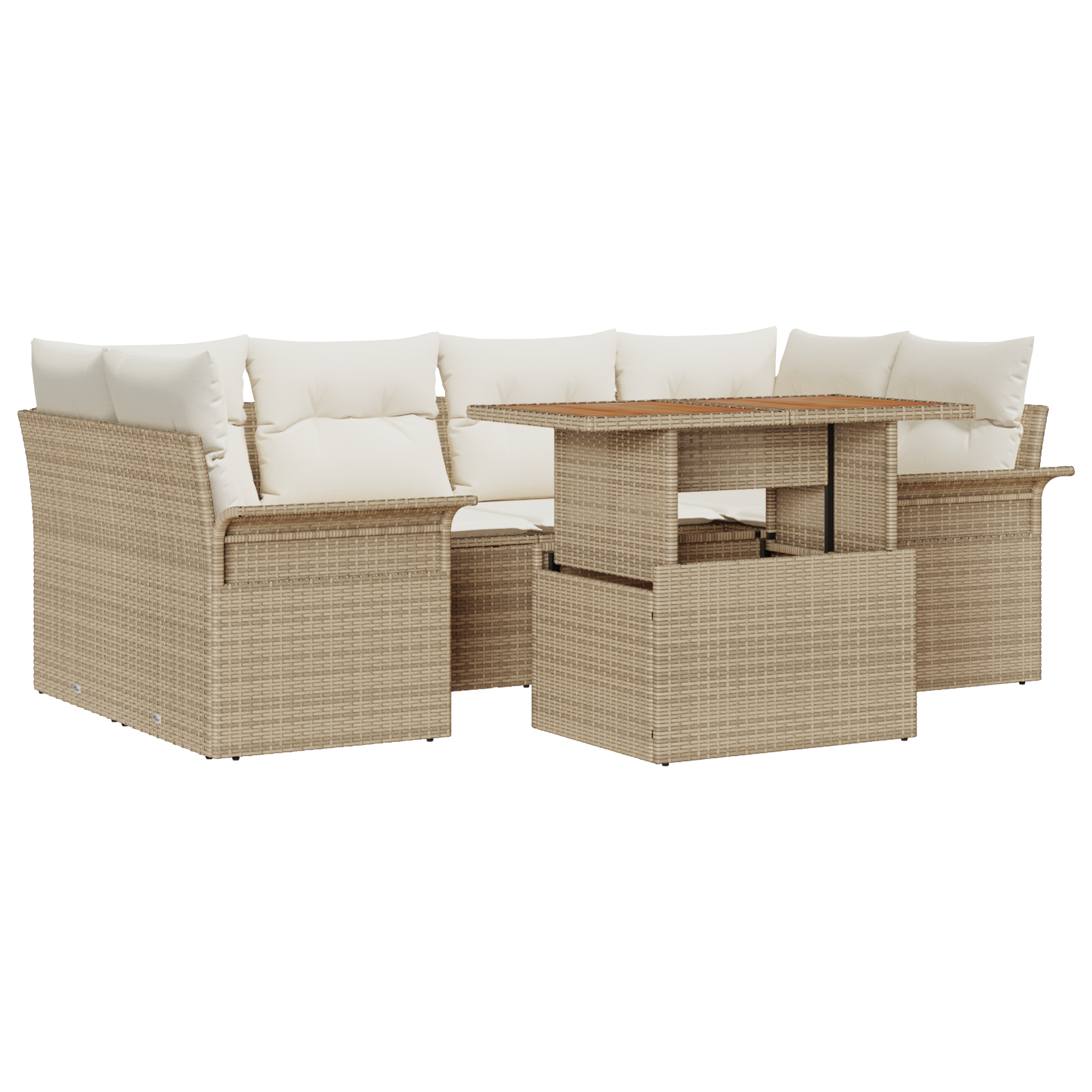 vidaXL Set de canapele pentru grădină cu pernă 7 pcs bej și crem vidaXL Set de canapele pentru grădină cu pernă 7 pcs bej și crem