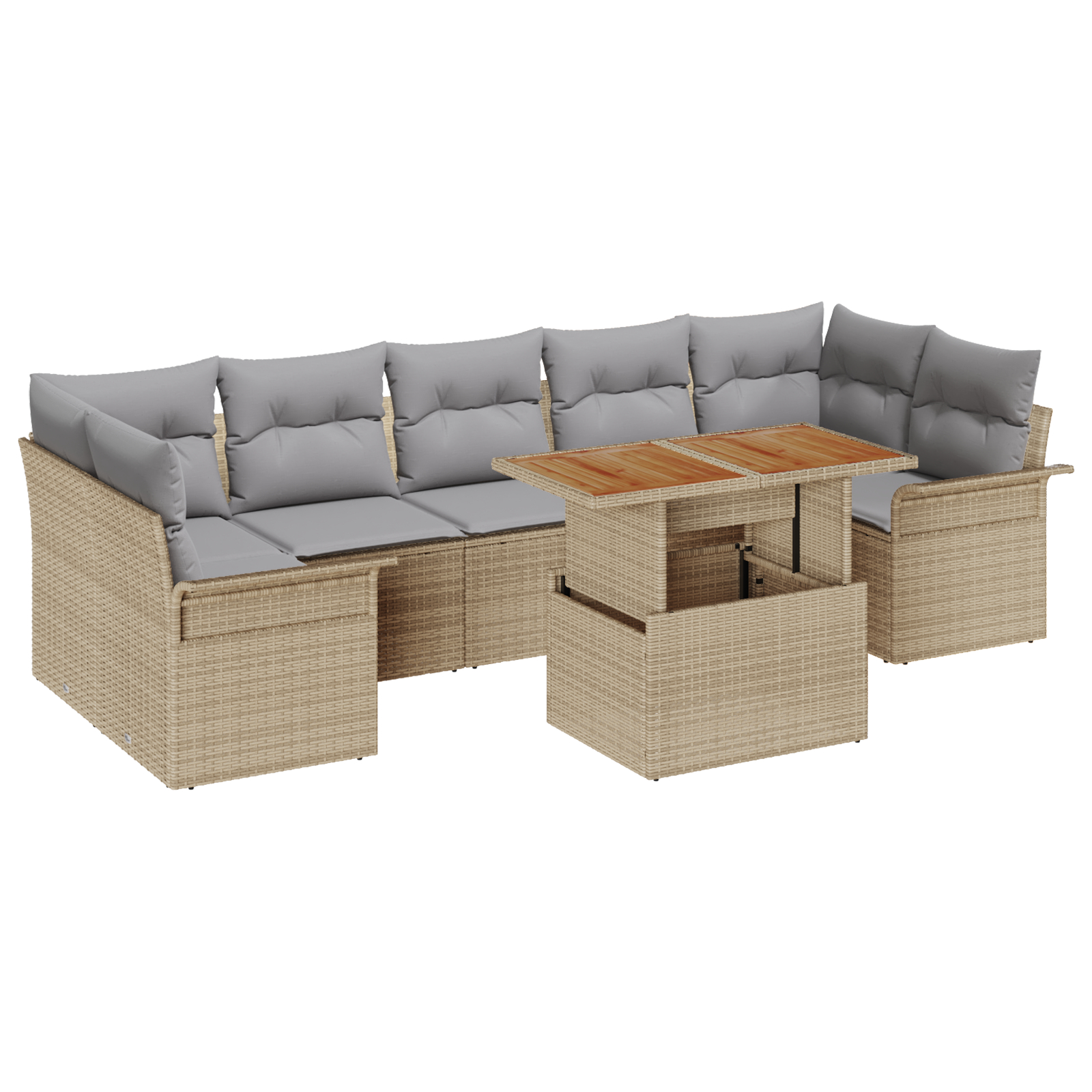vidaXL Set de canapele pentru grădină 8 pcs bej și gri deschis