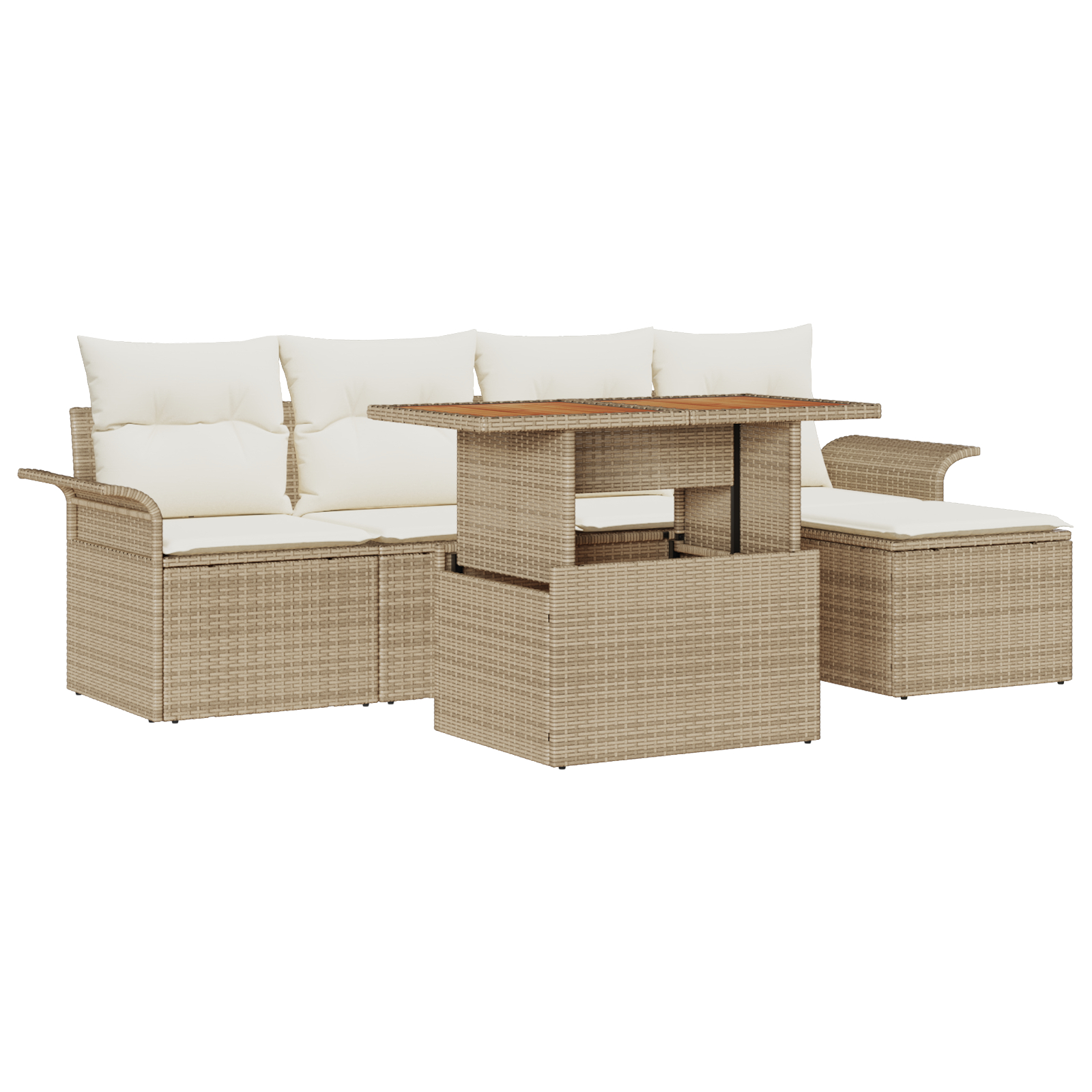 vidaXL Set de canapele pentru grădină cu pernă 6 pcs bej și crem vidaXL Set de canapele pentru grădină cu pernă 6 pcs bej și crem