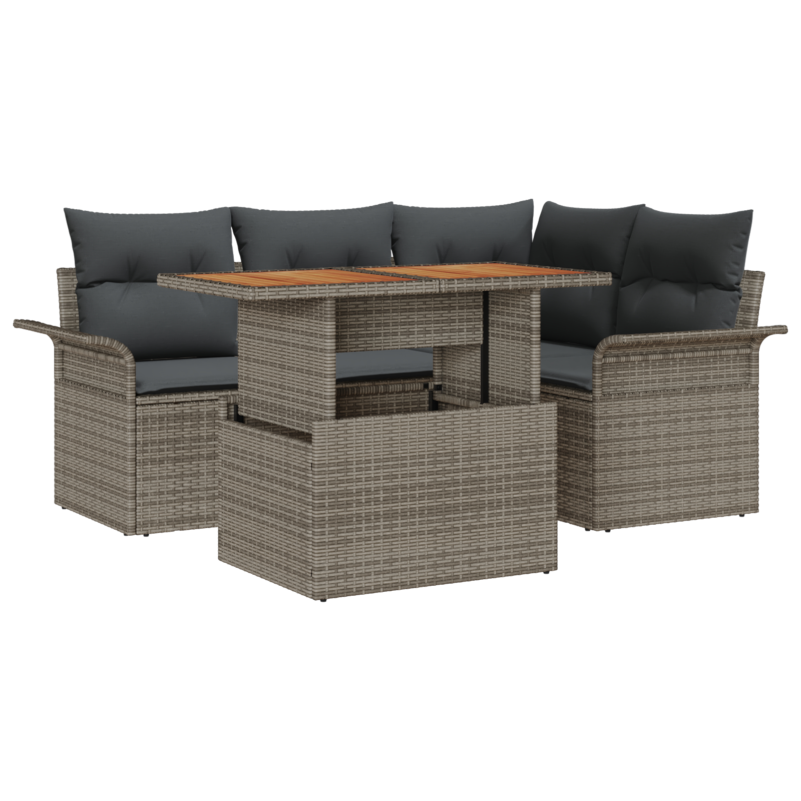 vidaXL Set de canapele pentru grădină 5 pcs Gri 100 x 55 x 73 cm