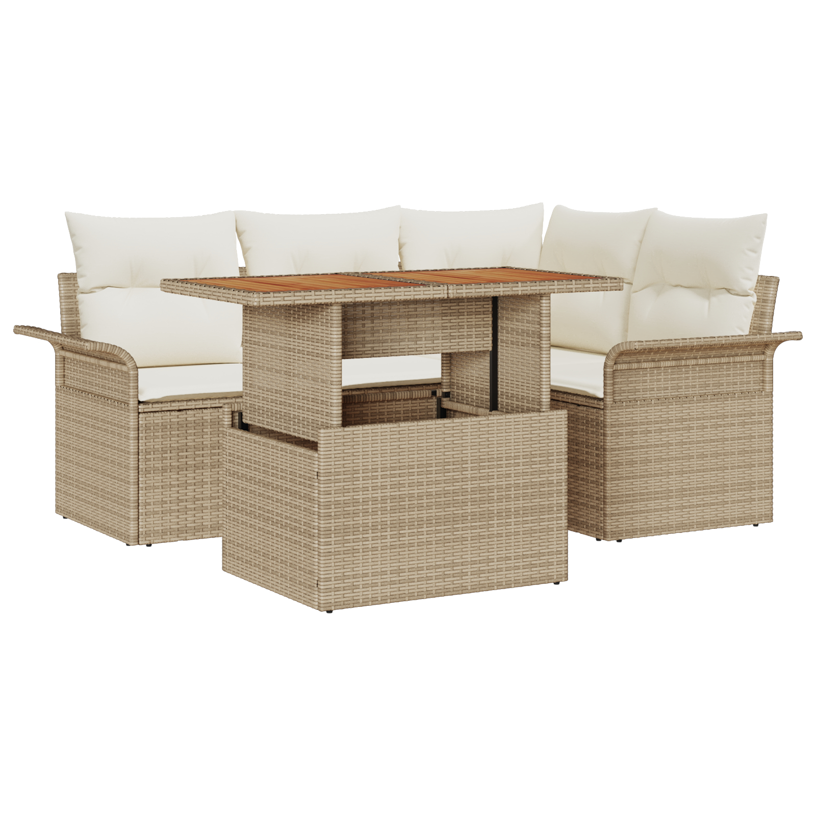 vidaXL Set de canapele pentru grădină cu pernă 5 pcs bej și crem vidaXL Set de canapele pentru grădină cu pernă 5 pcs bej și crem
