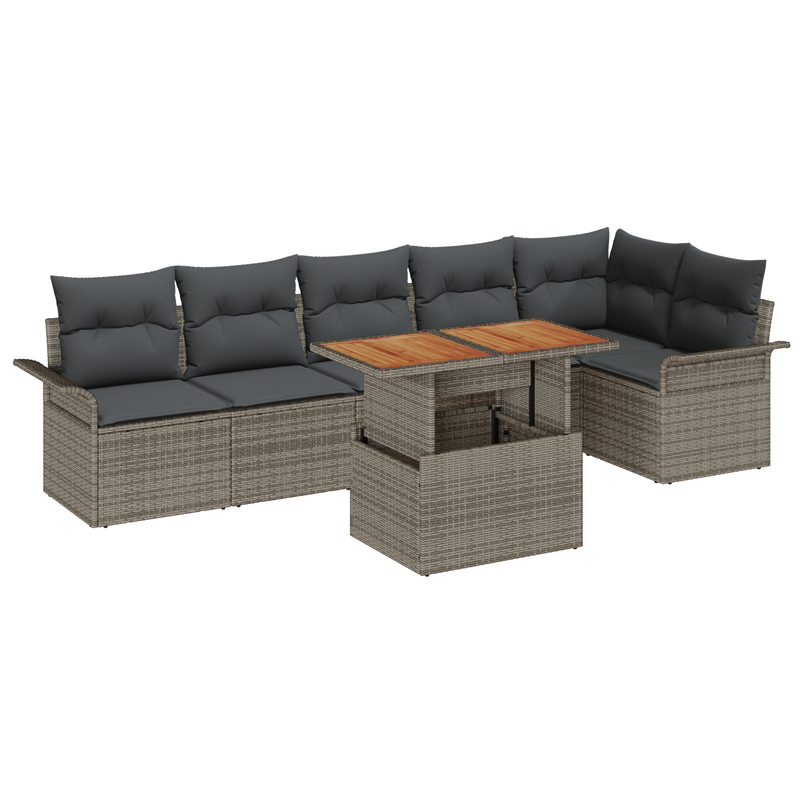 vidaXL Set de canapele pentru grădină 7 pcs Gri 100 x 55 x 73 cm