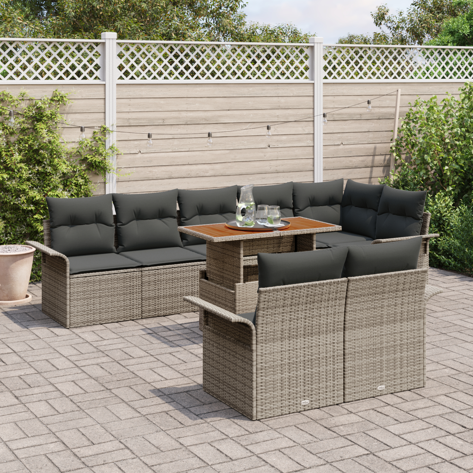 vidaXL Set de canapele pentru grădină 9 pcs Gri 100 x 55 x 73 cm vidaXL Set de canapele pentru grădină 9 pcs Gri 100 x 55 x 73 cm