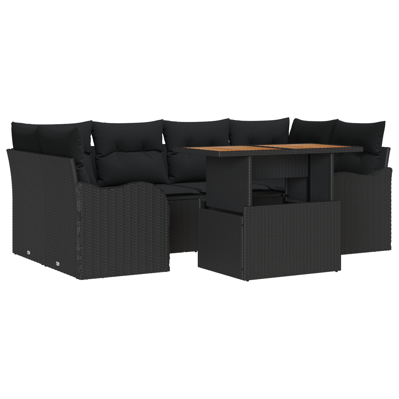 vidaXL Set de canapele pentru grădină 7 pcs Negru 100 x 55 x 73 cm vidaXL Set de canapele pentru grădină 7 pcs Negru 100 x 55 x 73 cm