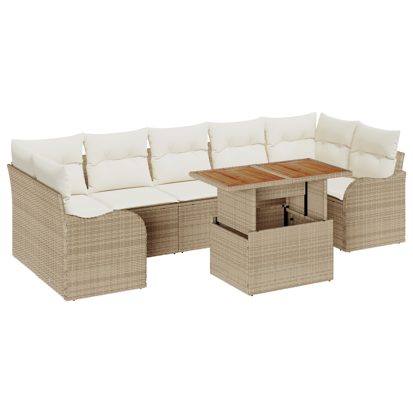 vidaXL Set de canapele pentru grădină cu pernă 8 pcs bej și crem
