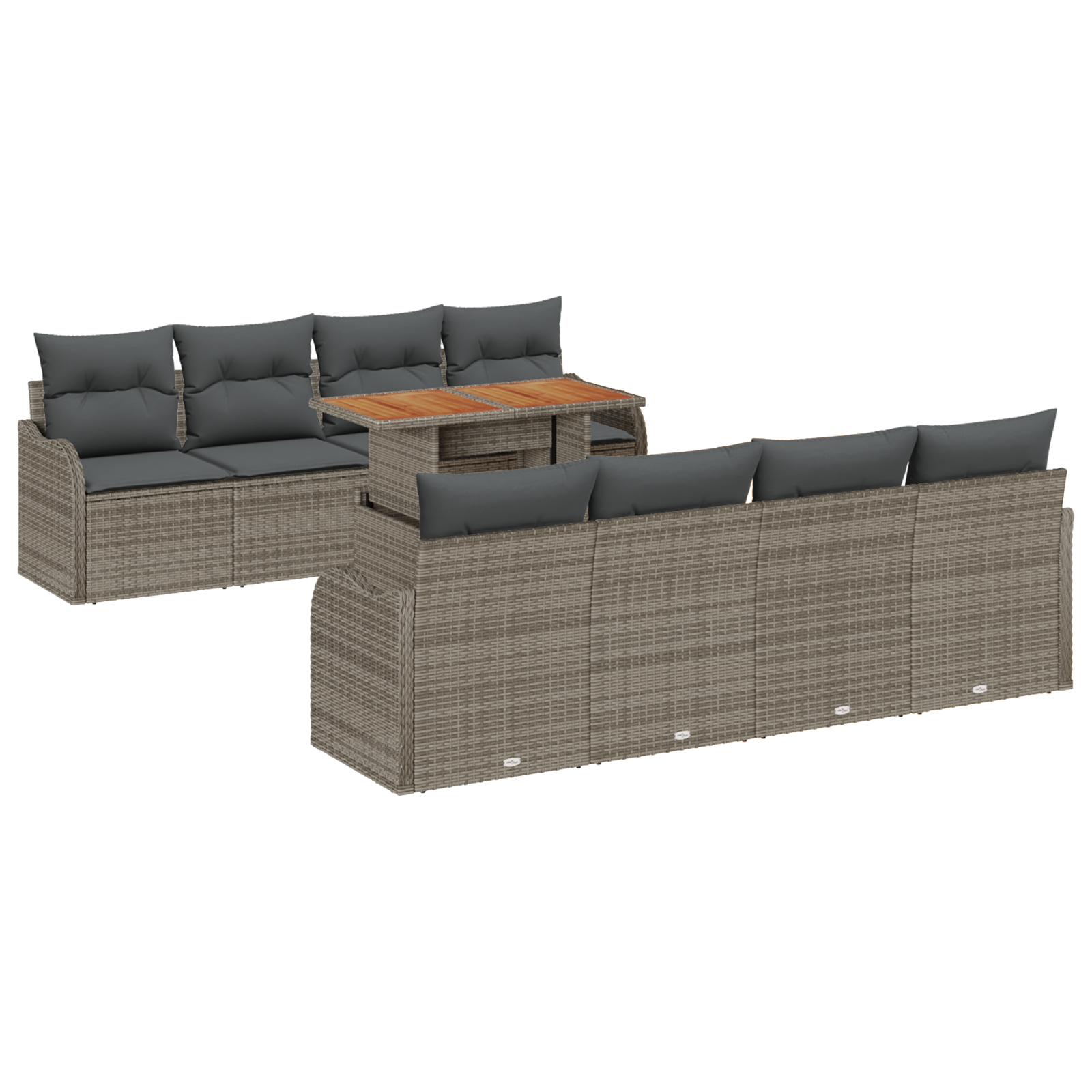 vidaXL Set de canapele pentru grădină 7 pcs Gri 100 x 55 x 73 cm
